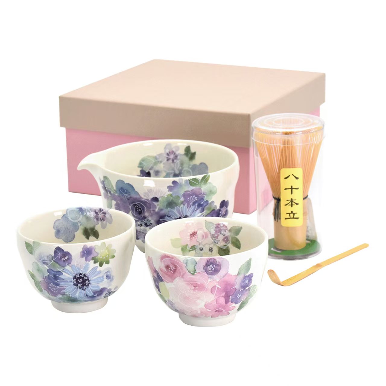 日本直送 美濃燒片口抹茶碗 5件套裝｜初學者首選