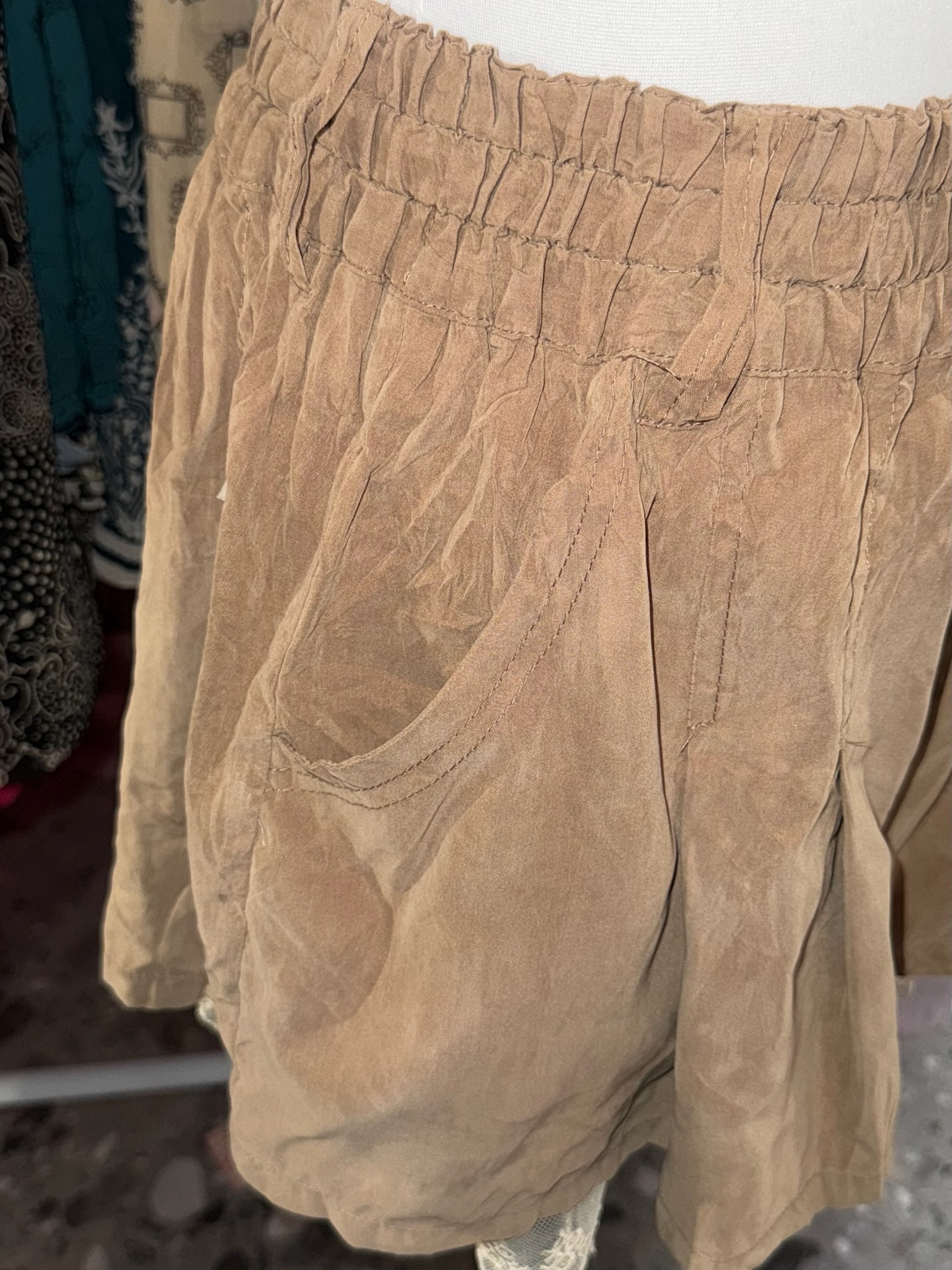 Brown Short-Sleeved Strap Hollow Set