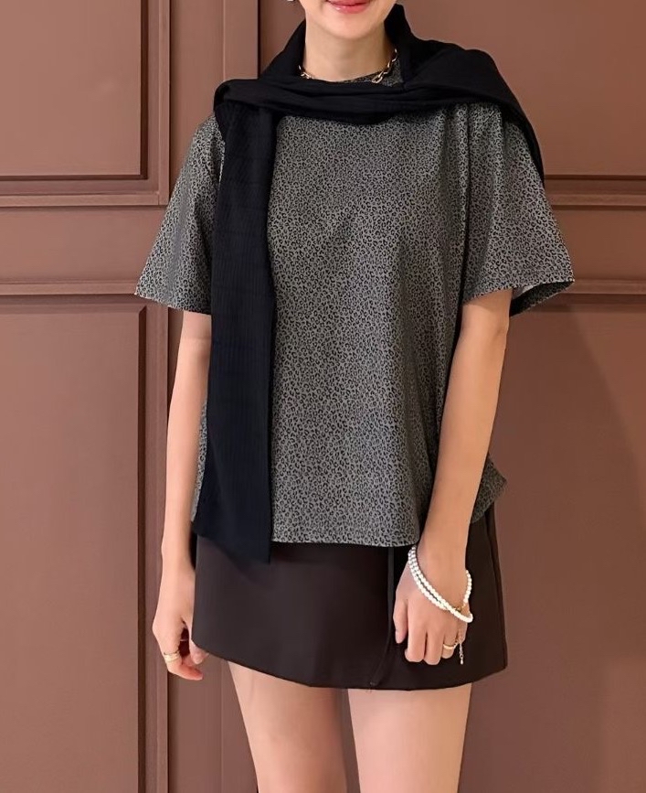 豹紋挺棉Tee