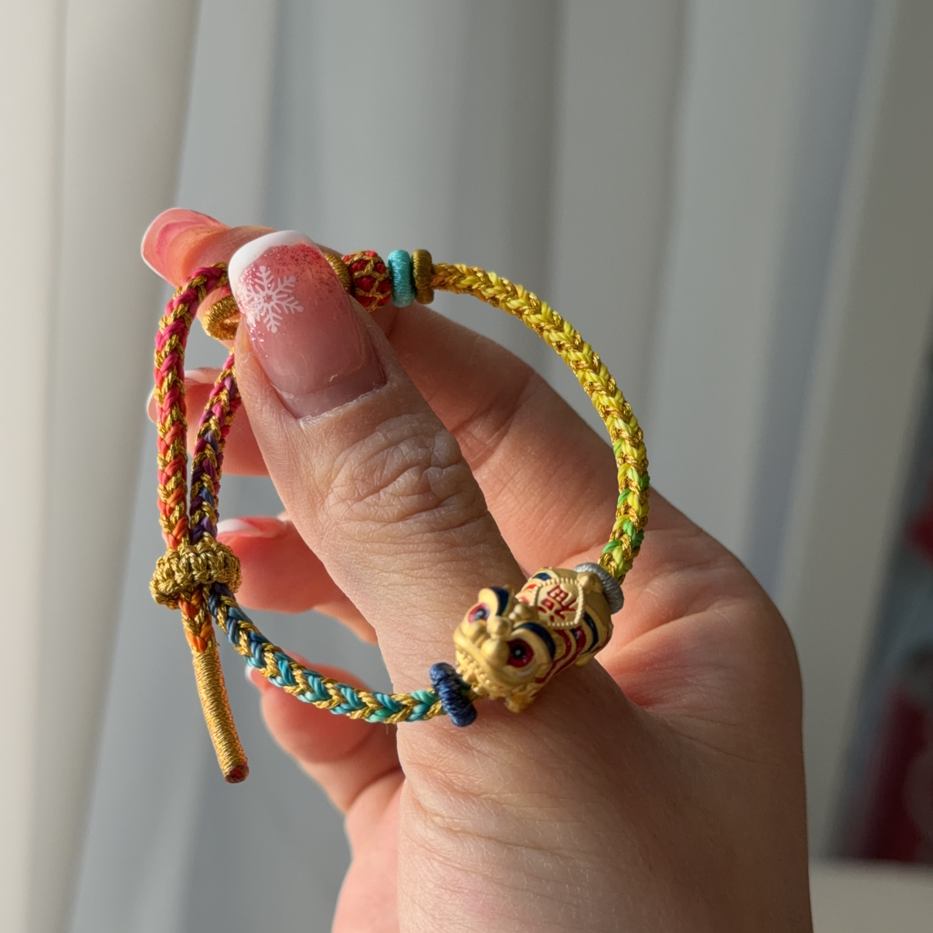  𝟵𝟵𝟵硬金醒獅襯手繩