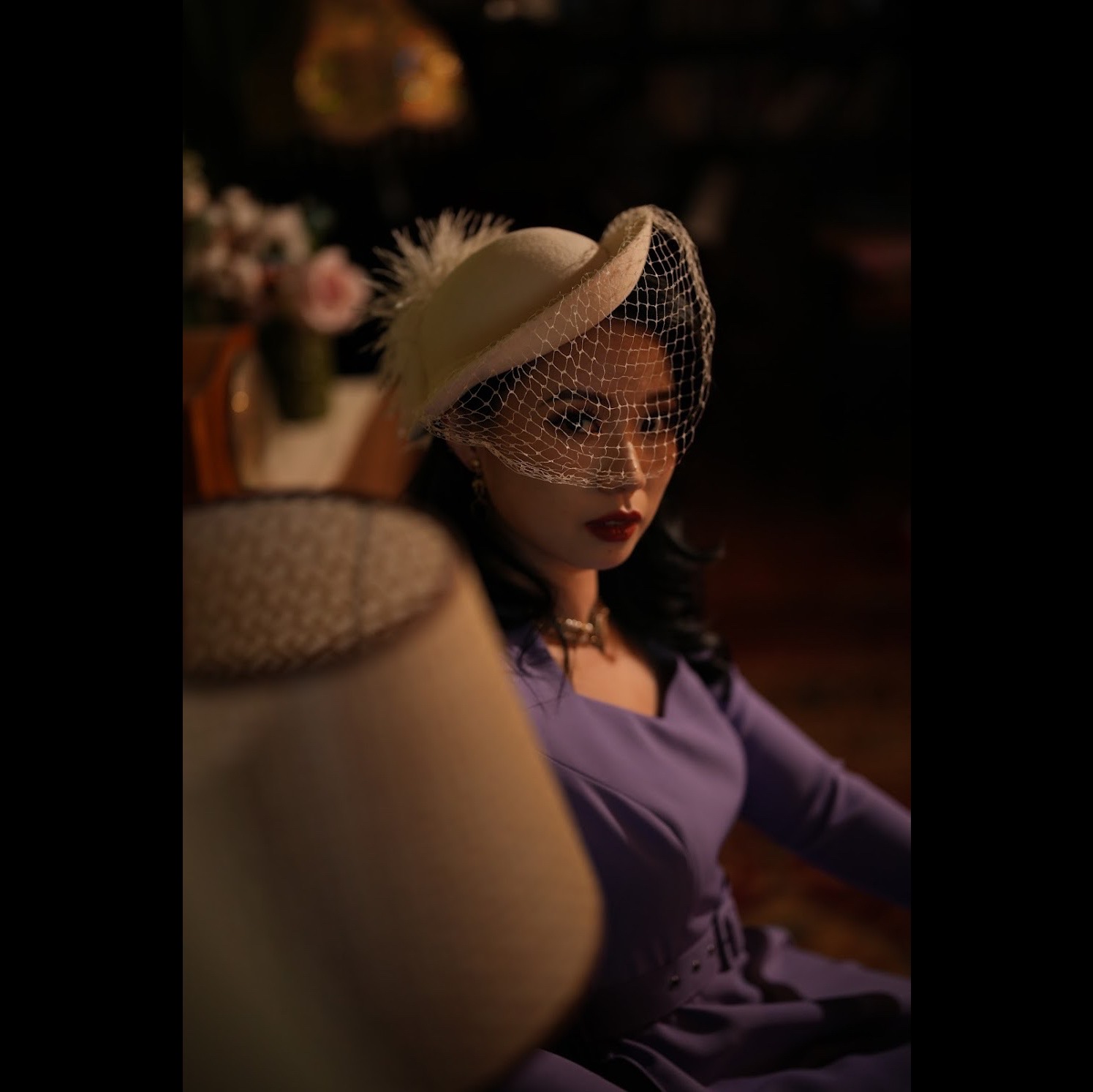 (Ready-Made) 1940s Purple Dream Princess Dress with Belt (FM200)