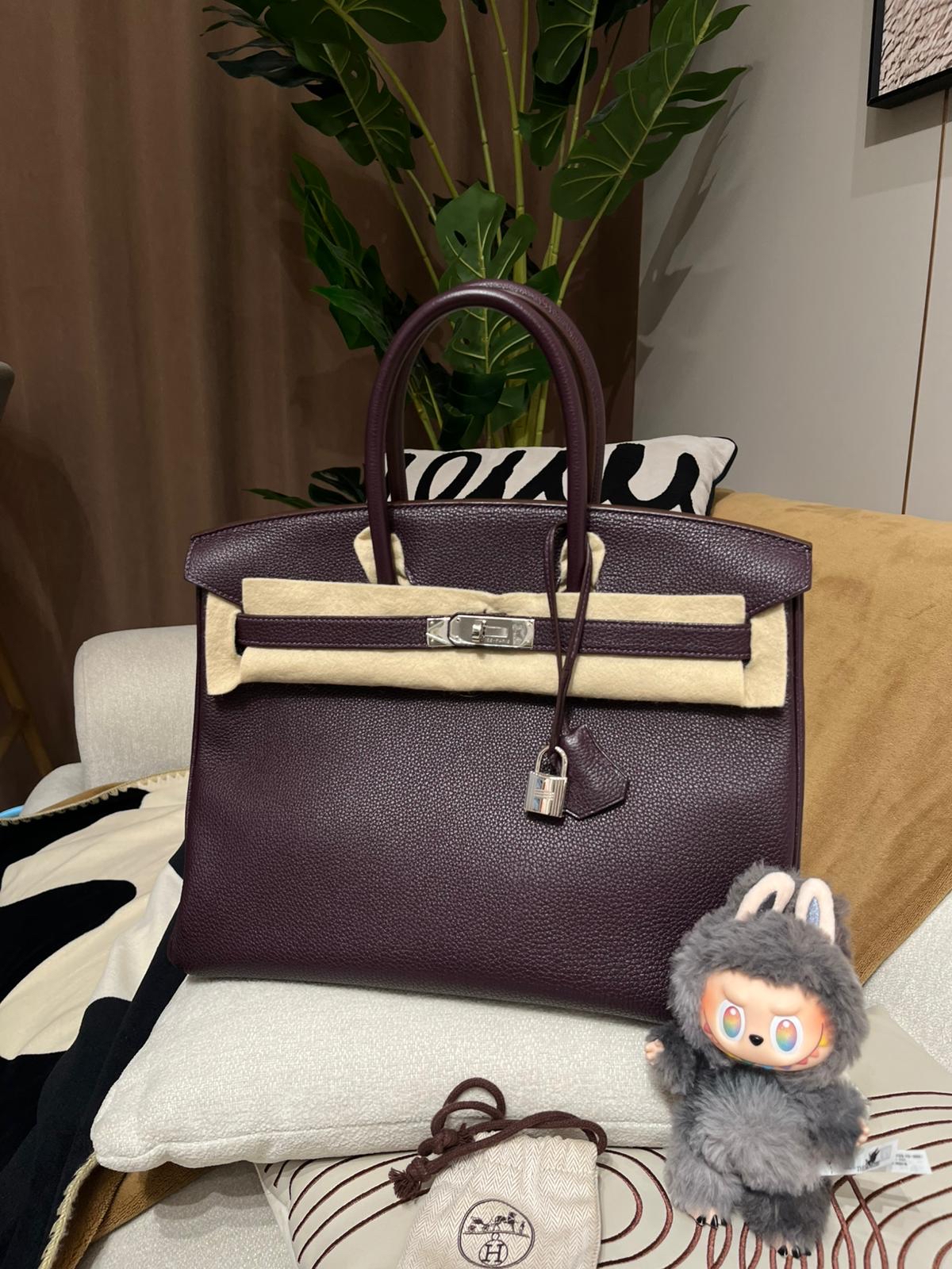 Hermes Birkin 35 Stamp [Q] 葡萄紫色Raisin Togo Calfskin 100%Authentic, 95%New ✅Key Lock✅Dust bag✅Box
