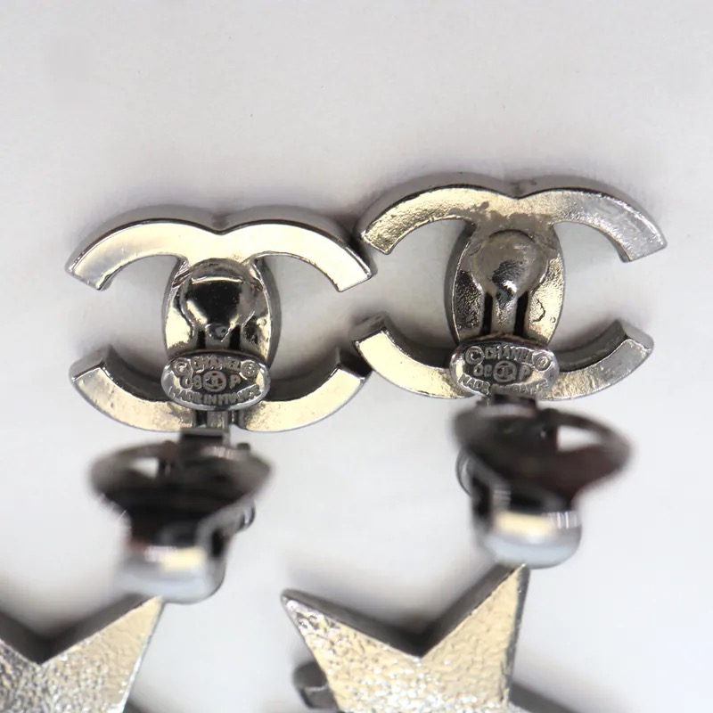 Chanel Coco Mark Star Drop Clip-on Earrings