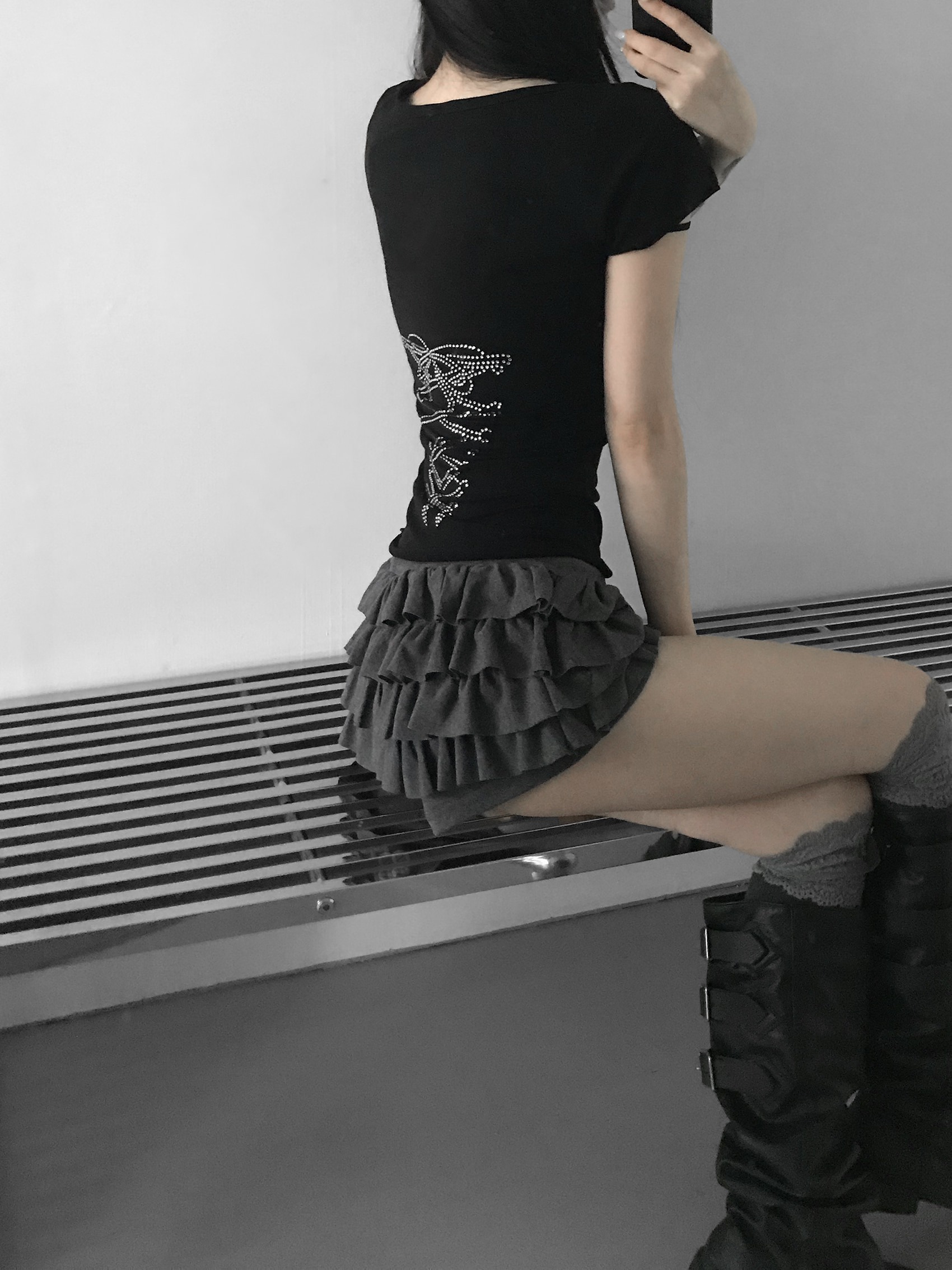 Layered Ruffle Mini Skort