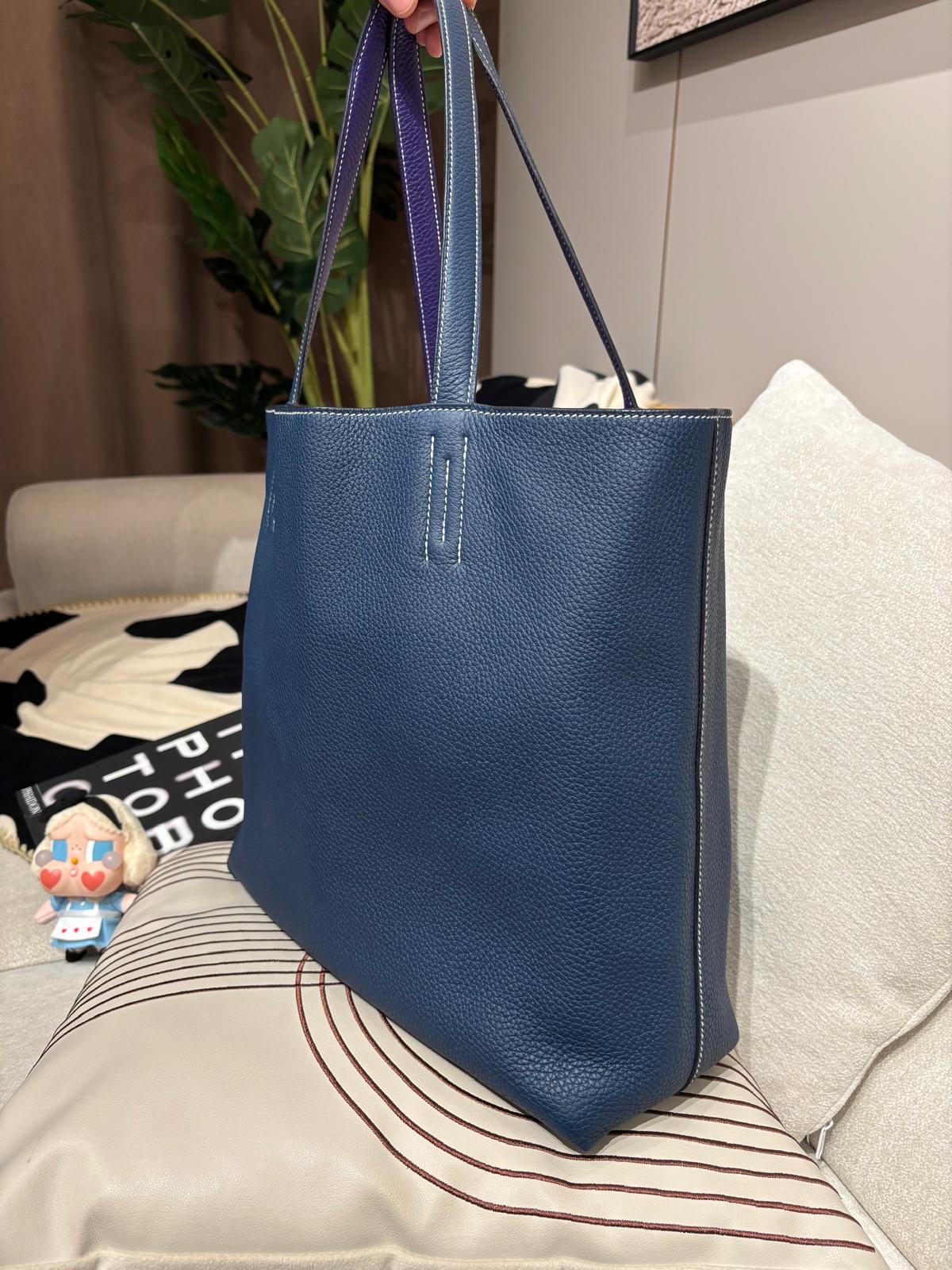 Hermes Double Sens 36 Tote Bag Stamp [Q] TC粒粒牛皮 100%Authentic, 98%New ✅Dust bag 