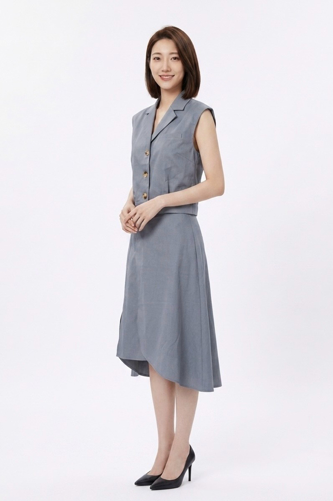 1879BS Elara Tailored Asymmetric Midi Dress