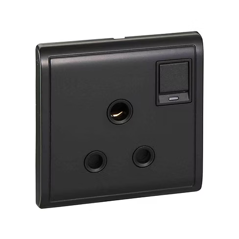 施耐德 Pieno 寫意黑 15A單蘇有掣有燈 插座