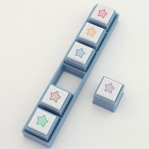 現貨｜星星圖案 KODOMO NO KAO Pochitto Pick! 按壓式6連印章 手帳印章 (1802-013) 