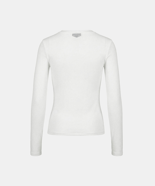BS Cotton Jersey Fitted Long Sleeve T-Shirt - White
