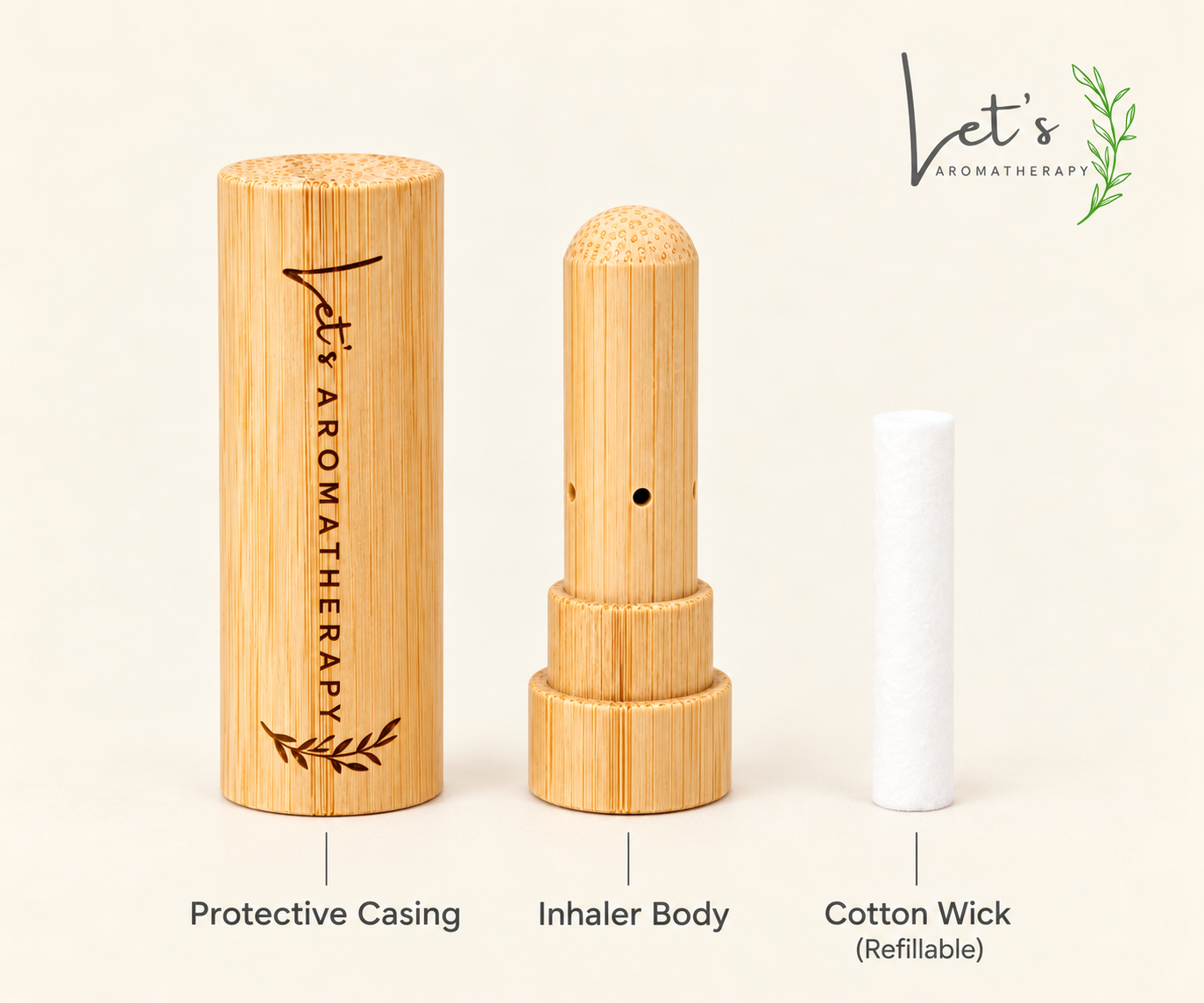 Refillable Bamboo Aromatherapy Inhaler