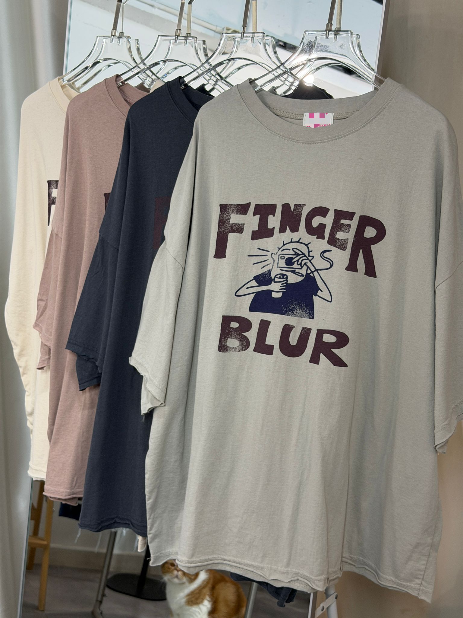 復古圖案公仔寬鬆T