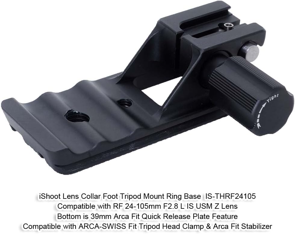iShoot Lens Collar Stand Replacement Foot Tripod Mount Ring Base For Canon RF 24-105mm F2.8 L is USM Z and RF 70-200mm F2.8 L IS USM Z 腳架環替換腳 IS-THRF24105
