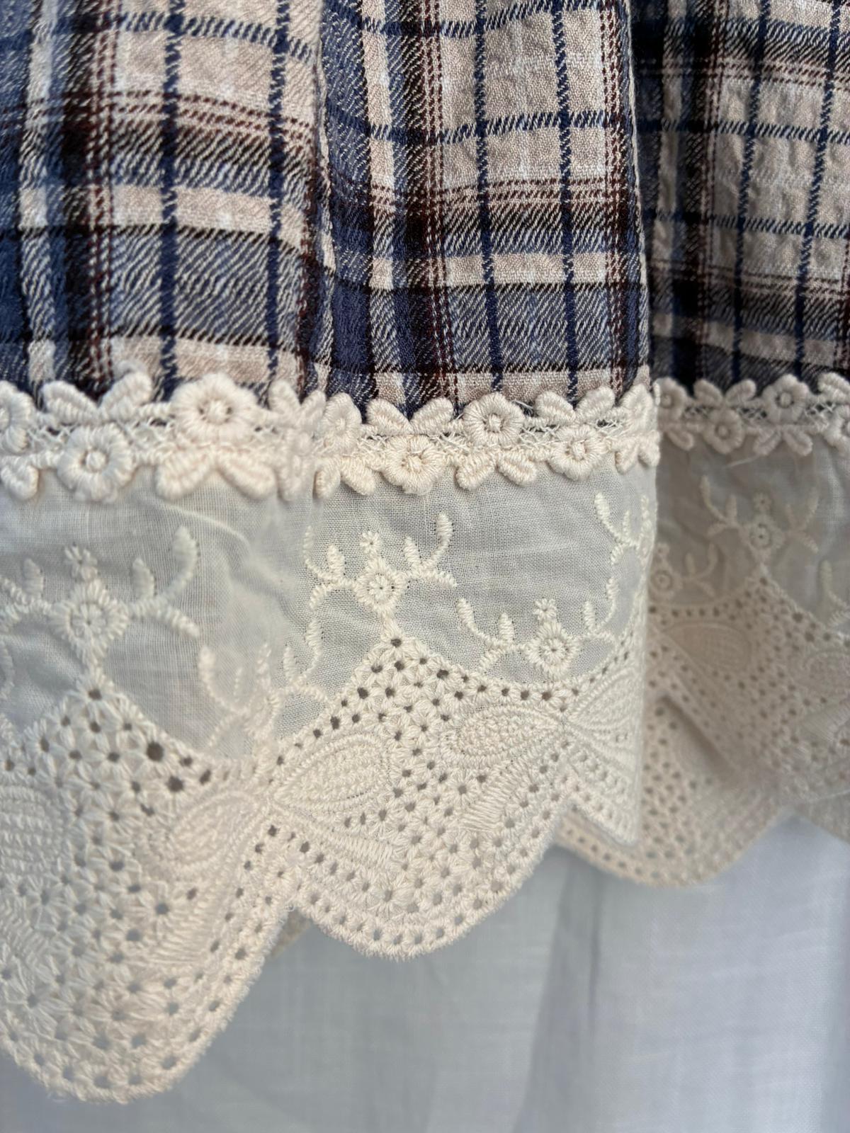 格仔吊帶裙YZ25009