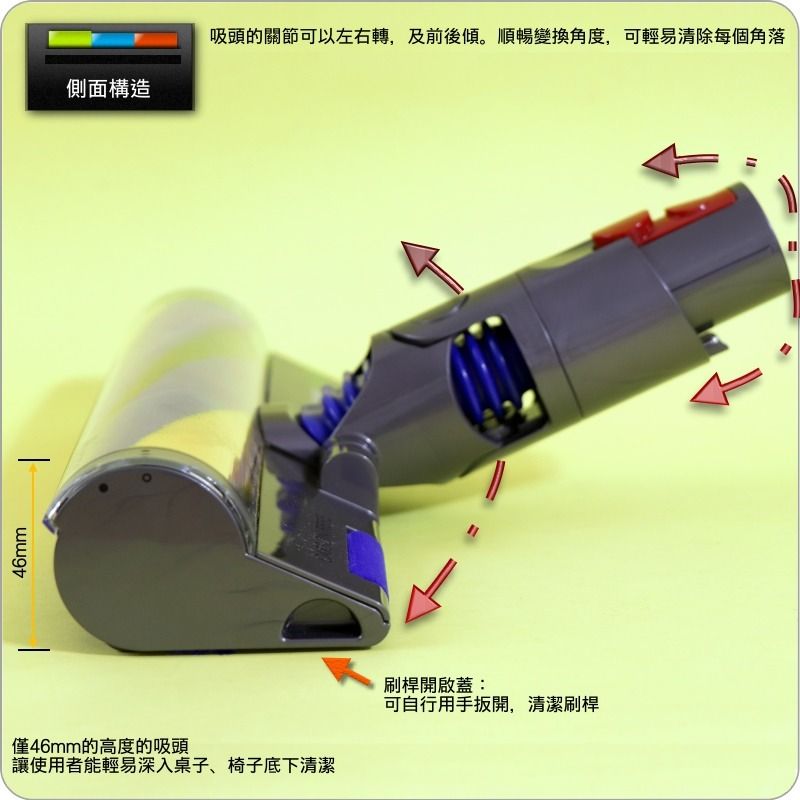 Dyson 原廠智能雷射輕量軟絨毛滾筒吸頭