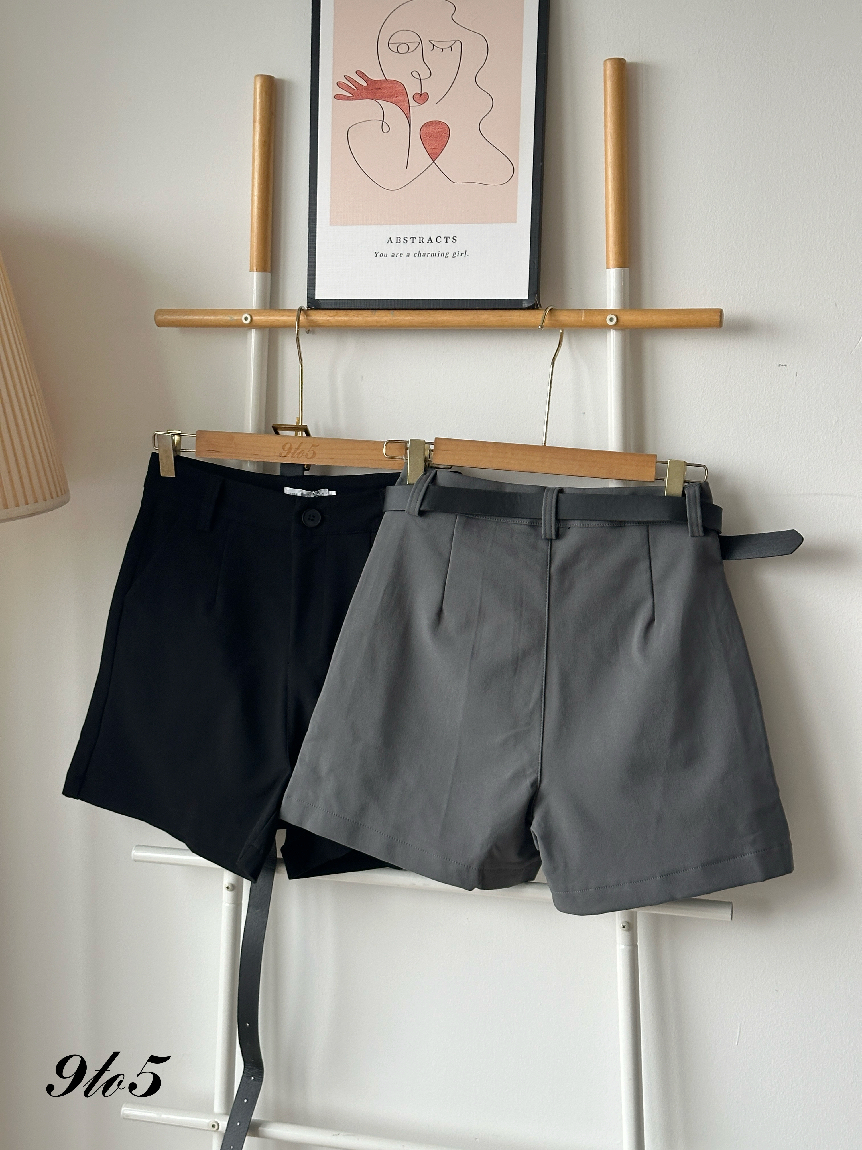S1850 A Line Short Pants - Black & Grey