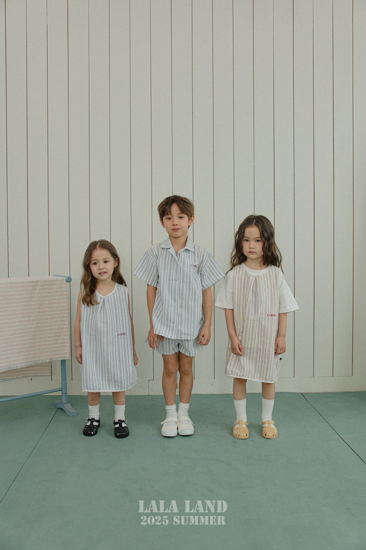 Lalaland | stripe ops with mom pants(Blue M95-105/Adult)