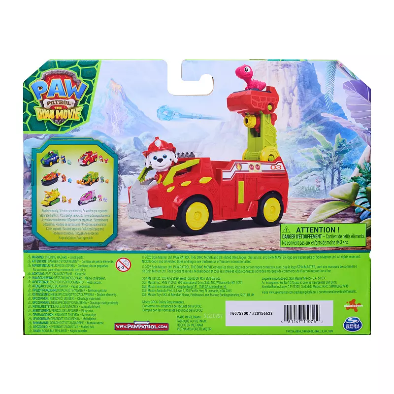 Paw Patrol 汪汪隊 Marshall Dino Rescue 恐龍救援消防車玩具套裝 兒童玩具車 3歲+