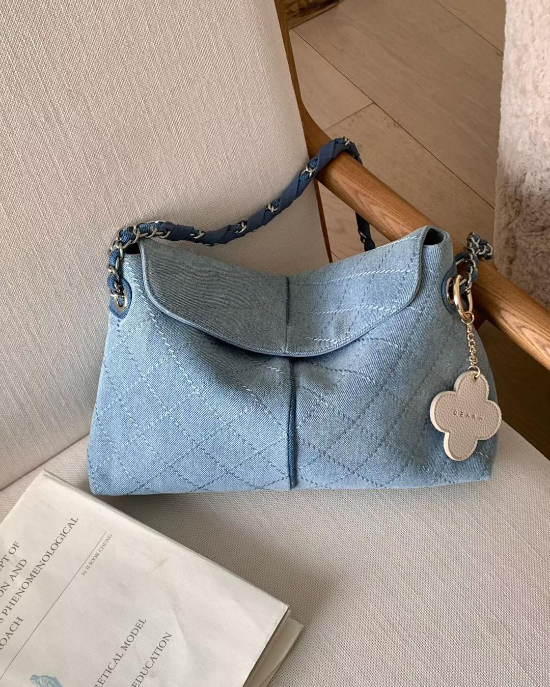 絕美春季牛仔布香香風手袋子