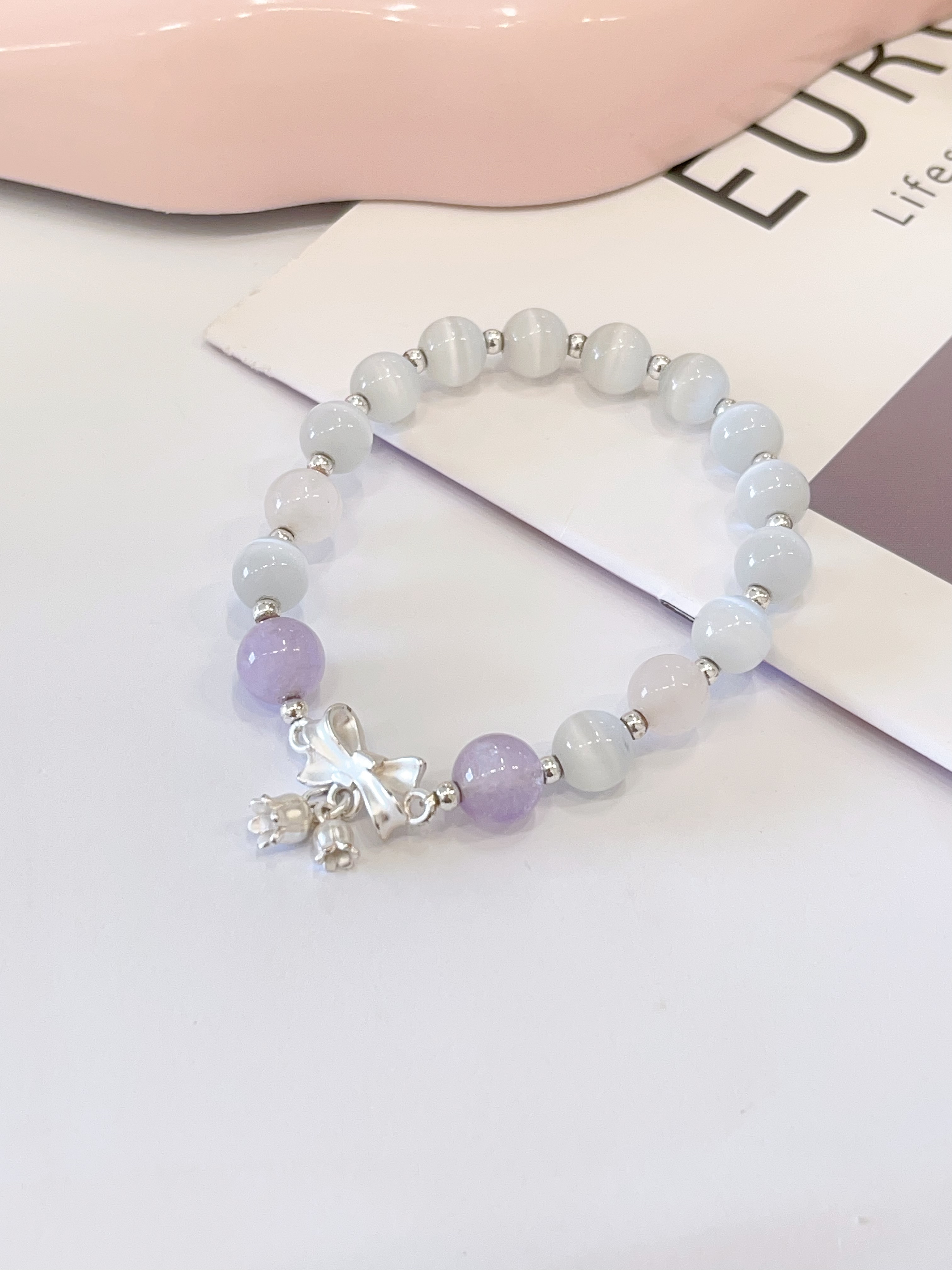🌸 猫眼石 × 粉水晶 × 紫水晶手串 Cat’s Eye Stone, Rose Quartz & Amethyst