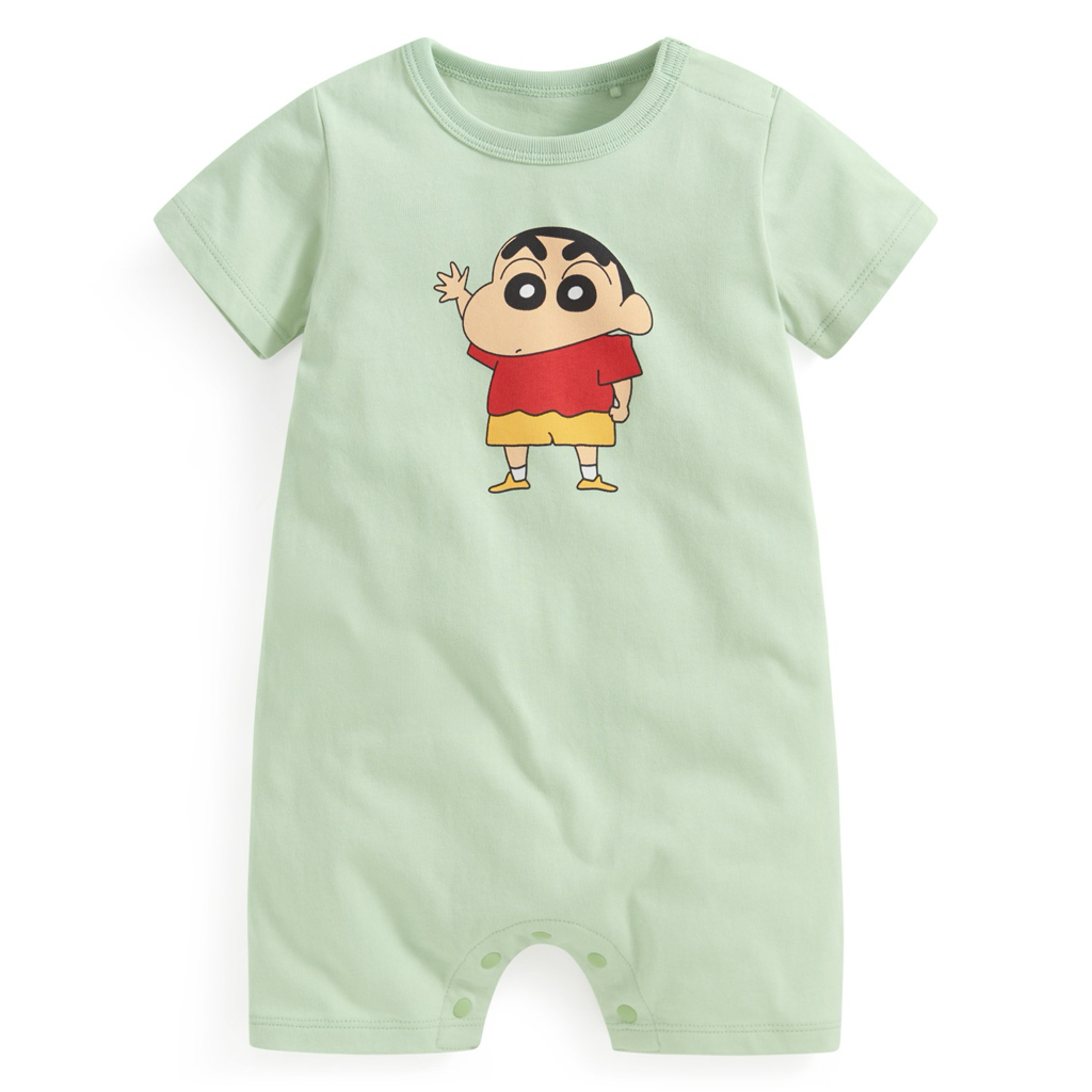 ☀️代購預訂 台灣直送☀️蠟筆小新系列純棉人物印花短袖連身服