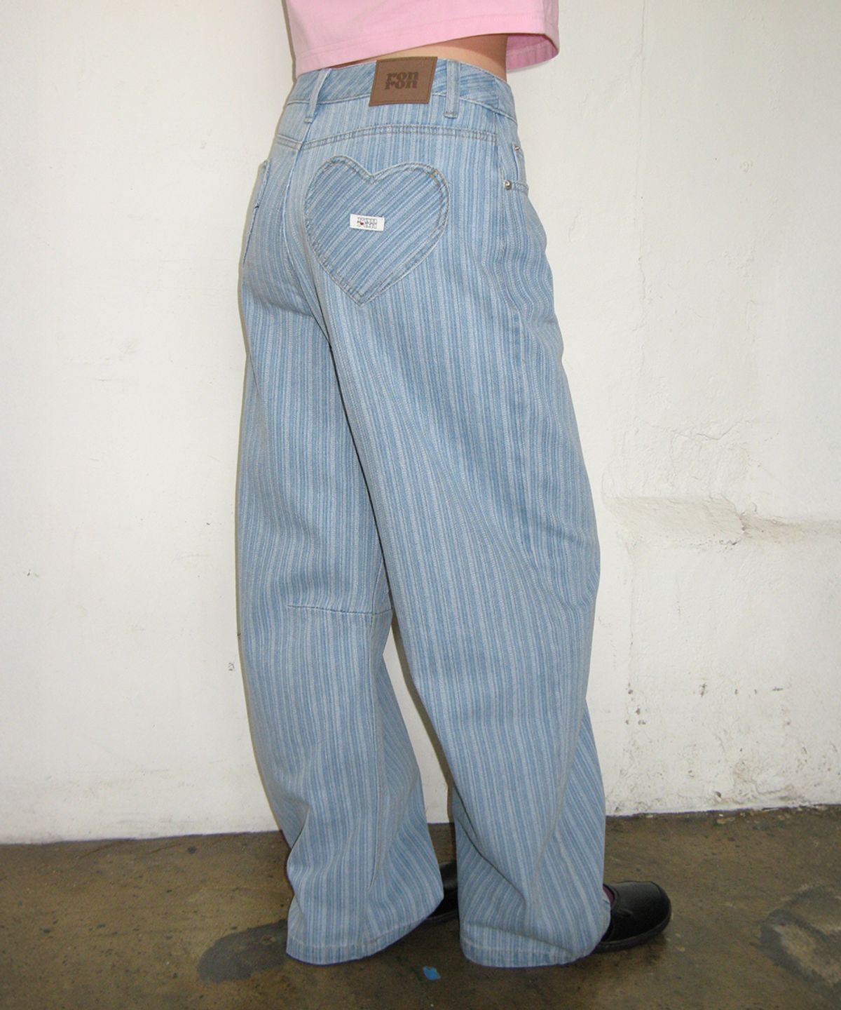 🇰🇷訂購｜ronron｜STRIPE DENIM WIDE PANTS 2色 