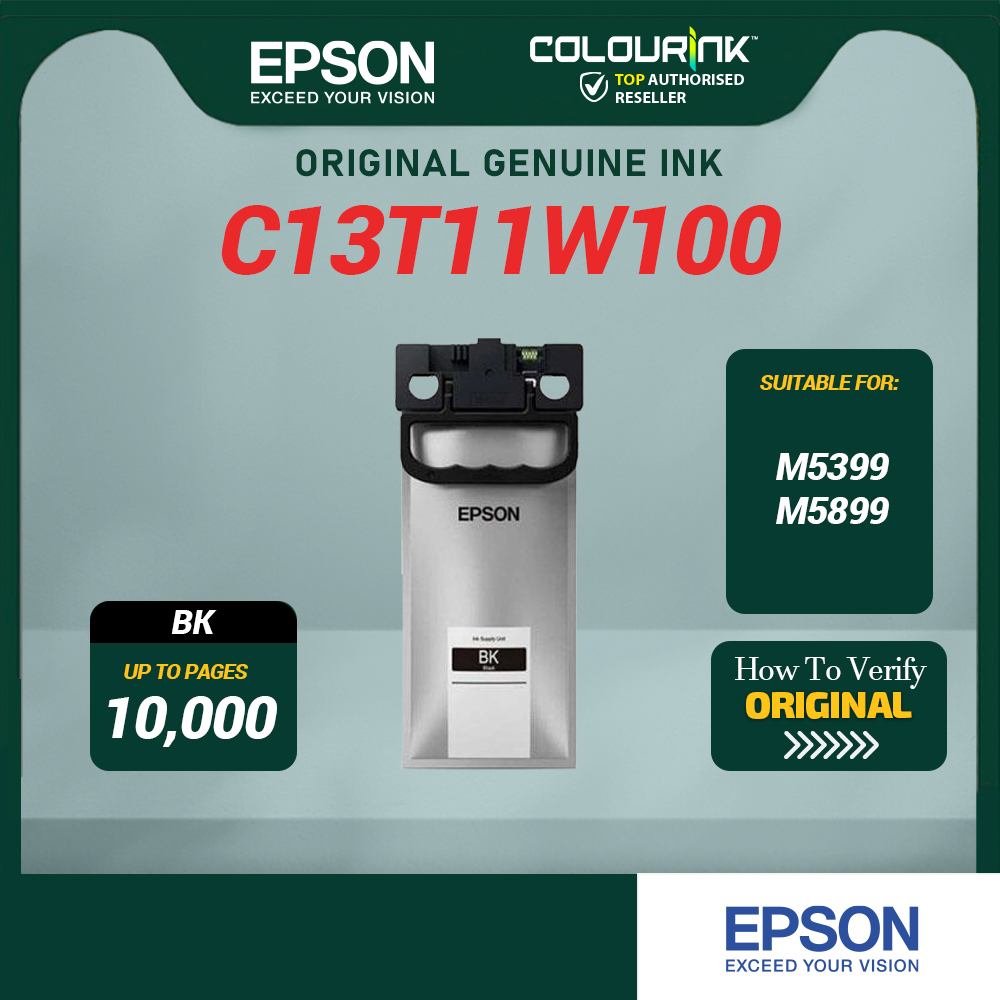 EPSON Original M5399/M5899 Pigment Black Ink Bottle | High Yield Ink for EcoTank M5899 (Standard / XL / XXL)