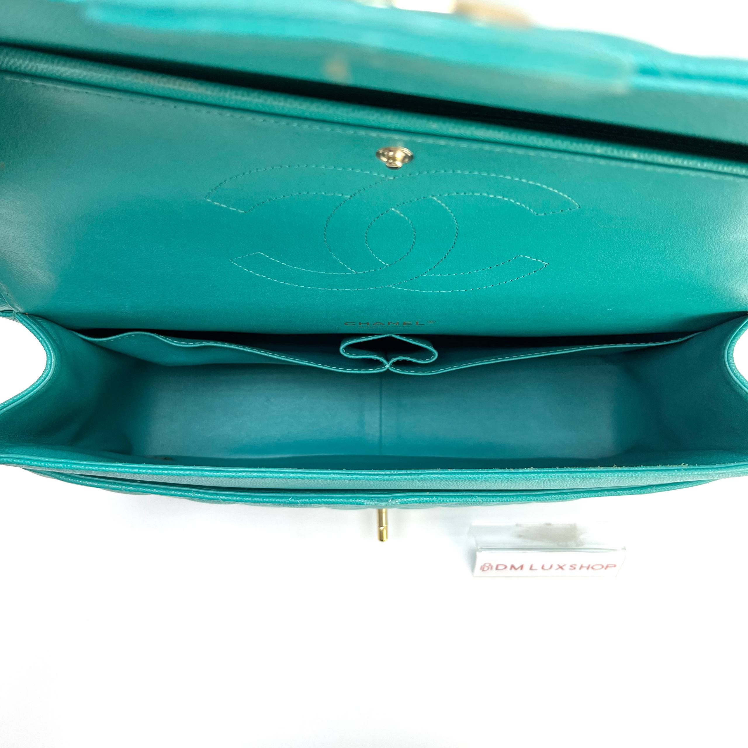 Chanel Maxi Green Caviar CF GHW (Serial 23)