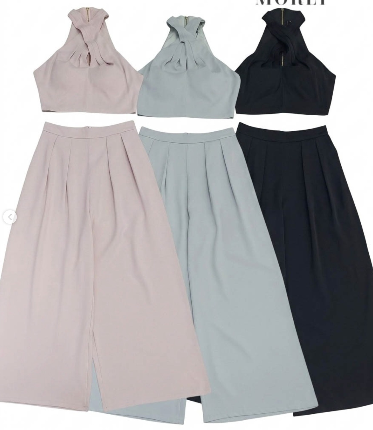 Elegant Halter Top and Wide-Leg Pants Set