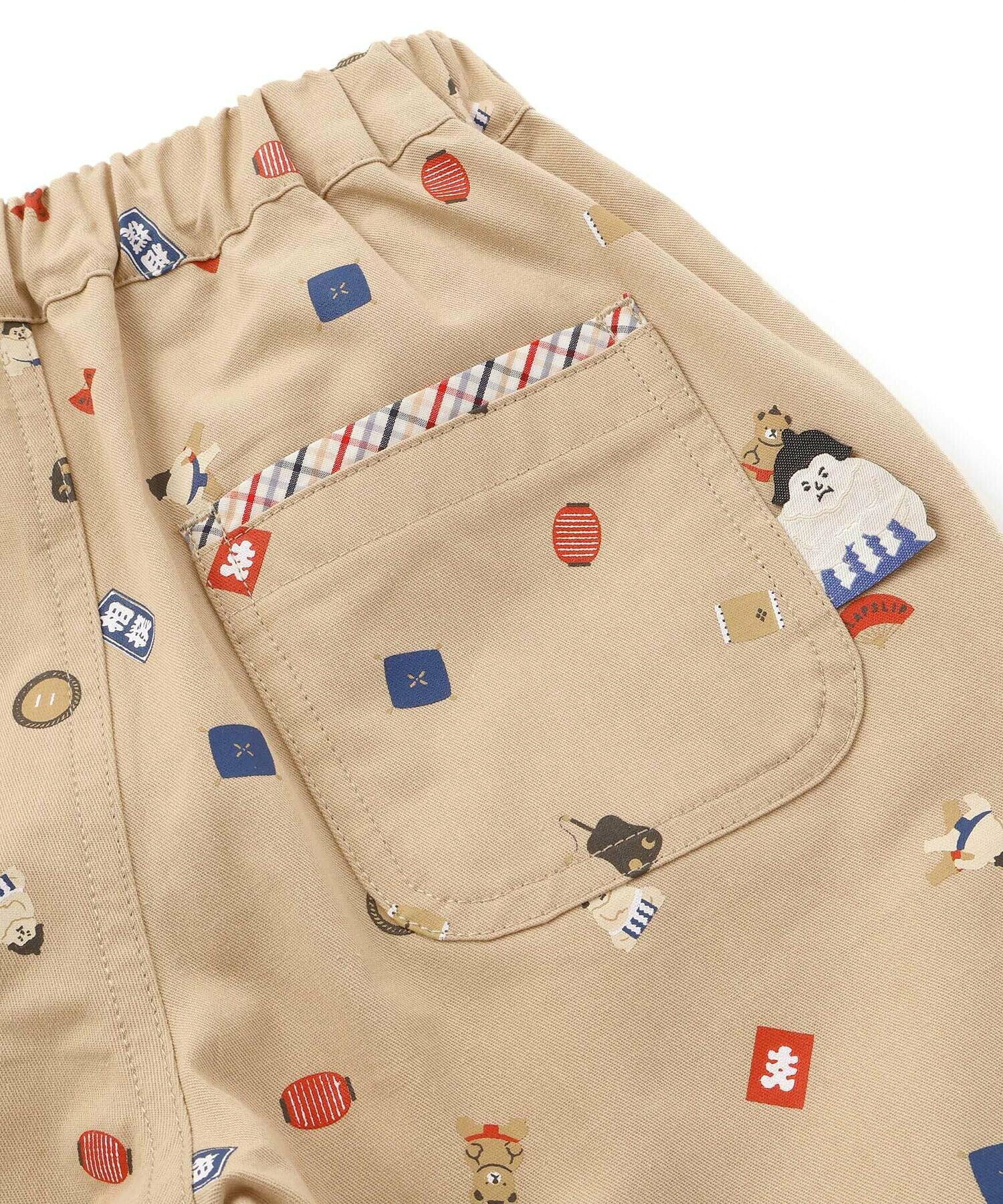 🆕【⭐訂購⭐】🇯🇵日本直送🌀可愛相撲選手印花 七分斜紋褲🌀[ELBA-0163][260323]