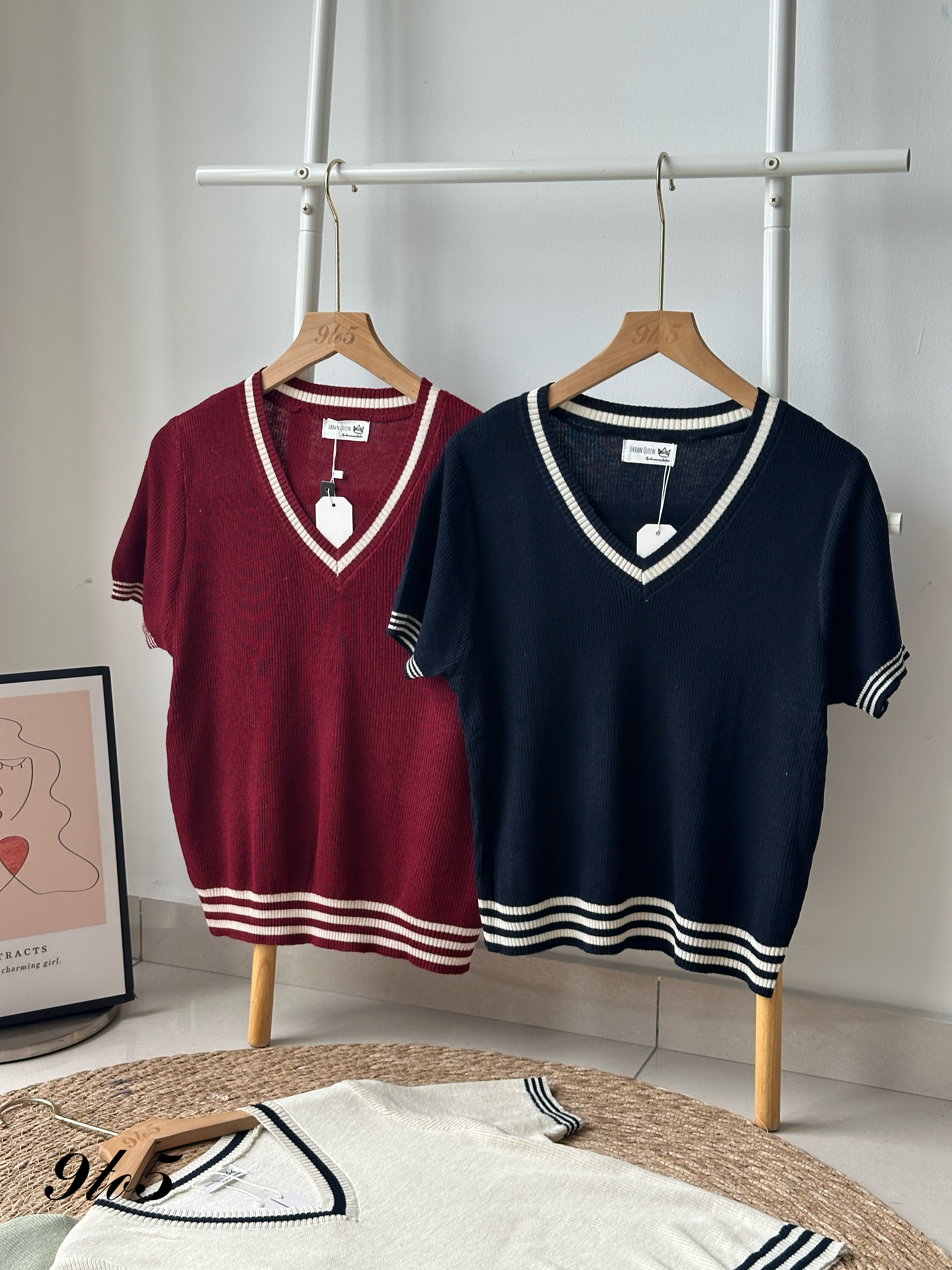 T4110 V Neck Knit Top - 4 Colors 