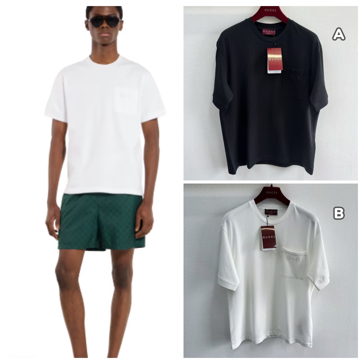 GUCCI Cotton piquet T-shirt with embroidery 立體馬銜扣刺繡短袖Tee