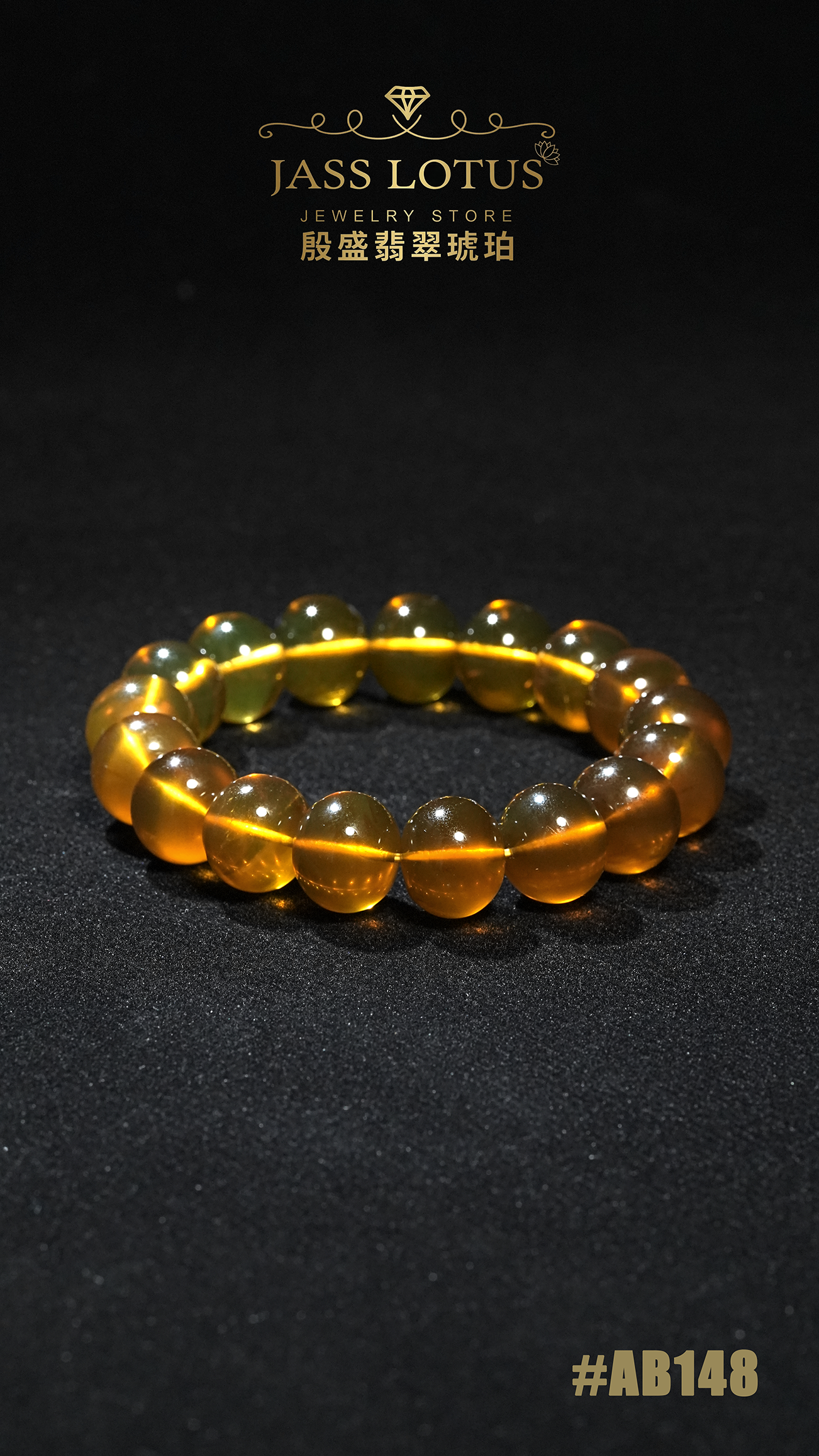 淨水雙色珀鼓珠手串