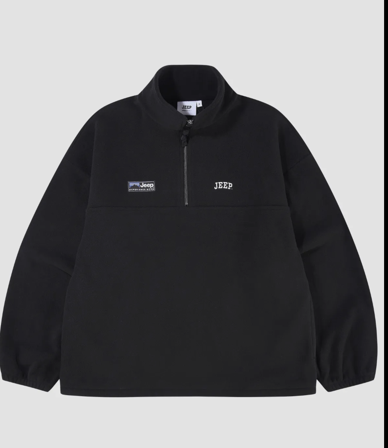 韓國 JEEP ESSENTIALS 小Logo 半拉鍊 抓絨衛衣  6色任選｜Small Logo Half Zip-Up Fleece