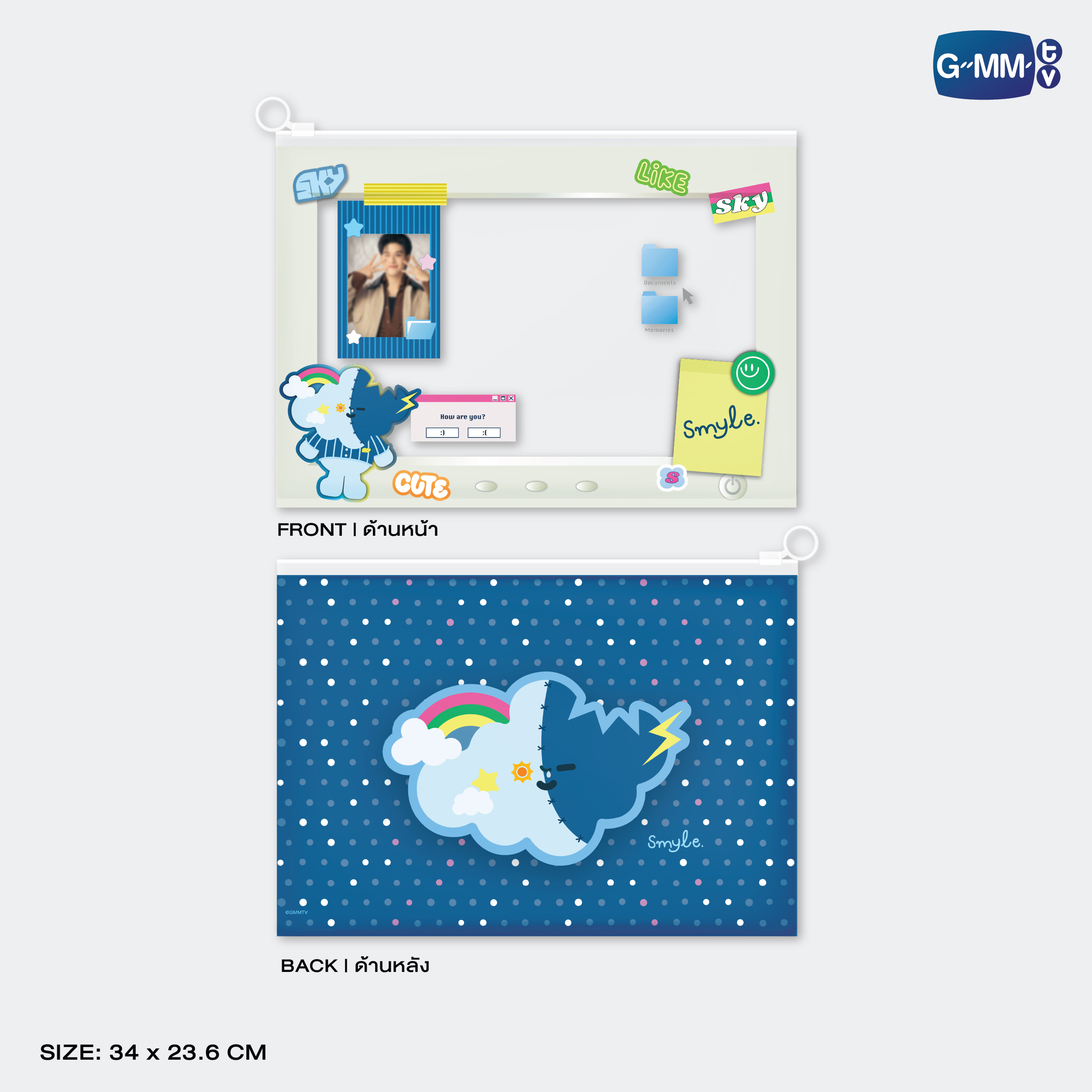 SMYLE CHARACTER POCKET ZIP FOLDER