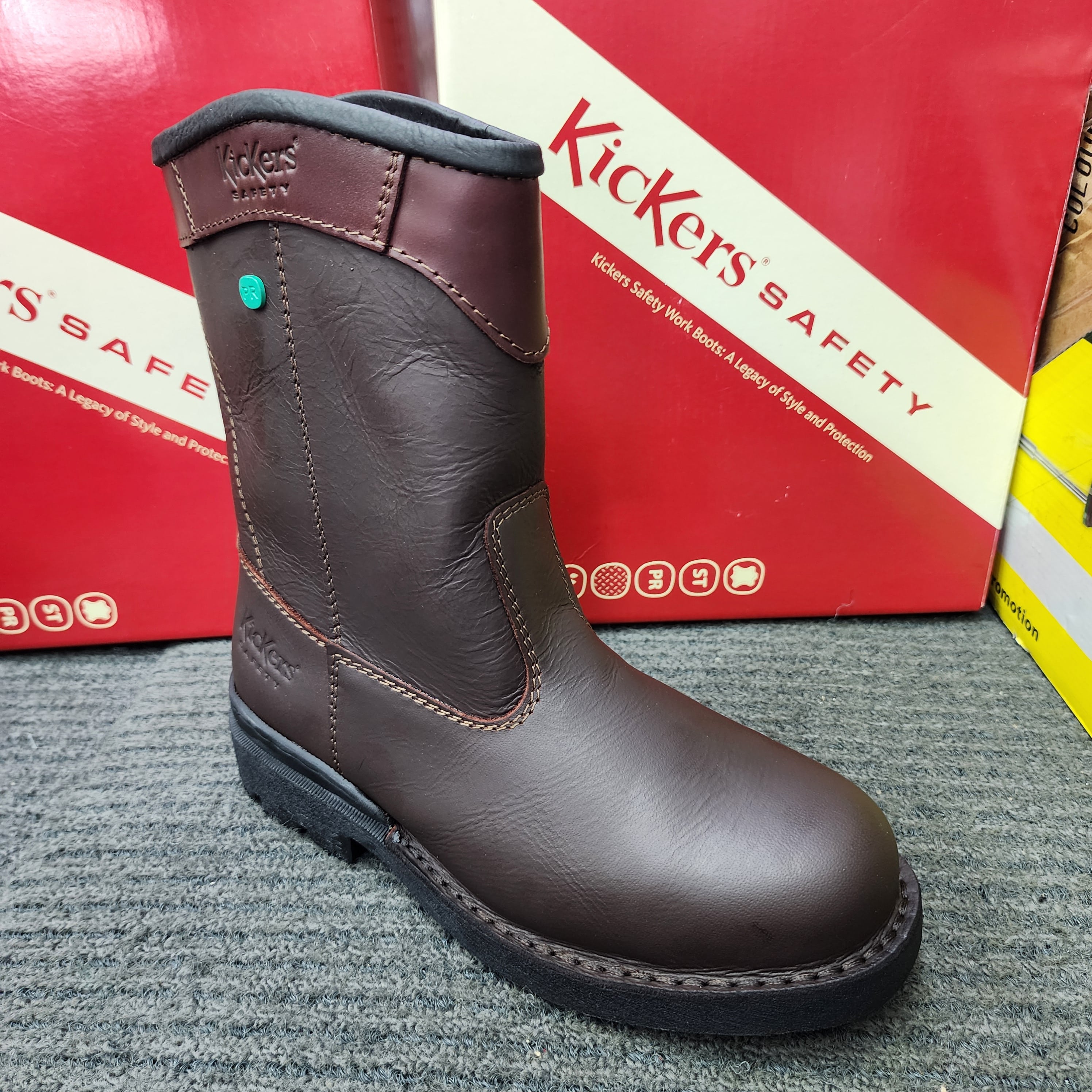 KicKers Safety Shoes KK 603 SIRIM DOSH High Cut Black Cherry Pull up Steel Plate Toe Cap Kasut Keselamatan