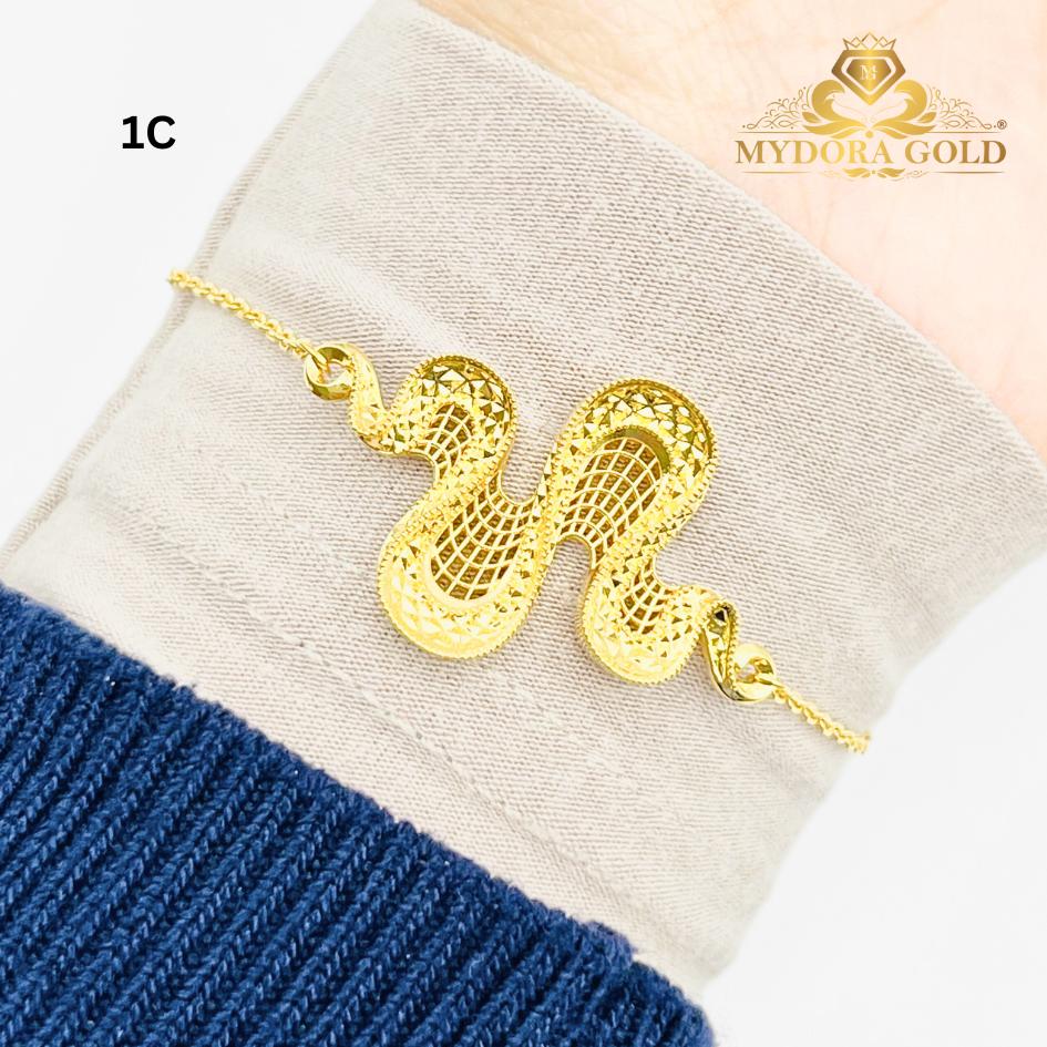 MYDORA Rantai Tangan Ombak Cinta Jaring EMAS 916/22k