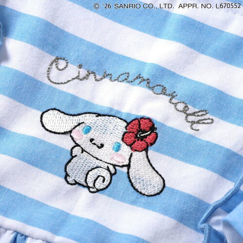 🆕【⭐訂購⭐】🇯🇵日本直送🌀#Sanrio 刺繡 立體花朵 荷葉褶邊 條紋 上衣［2款選］🌀 [ELDA-0265][260529]