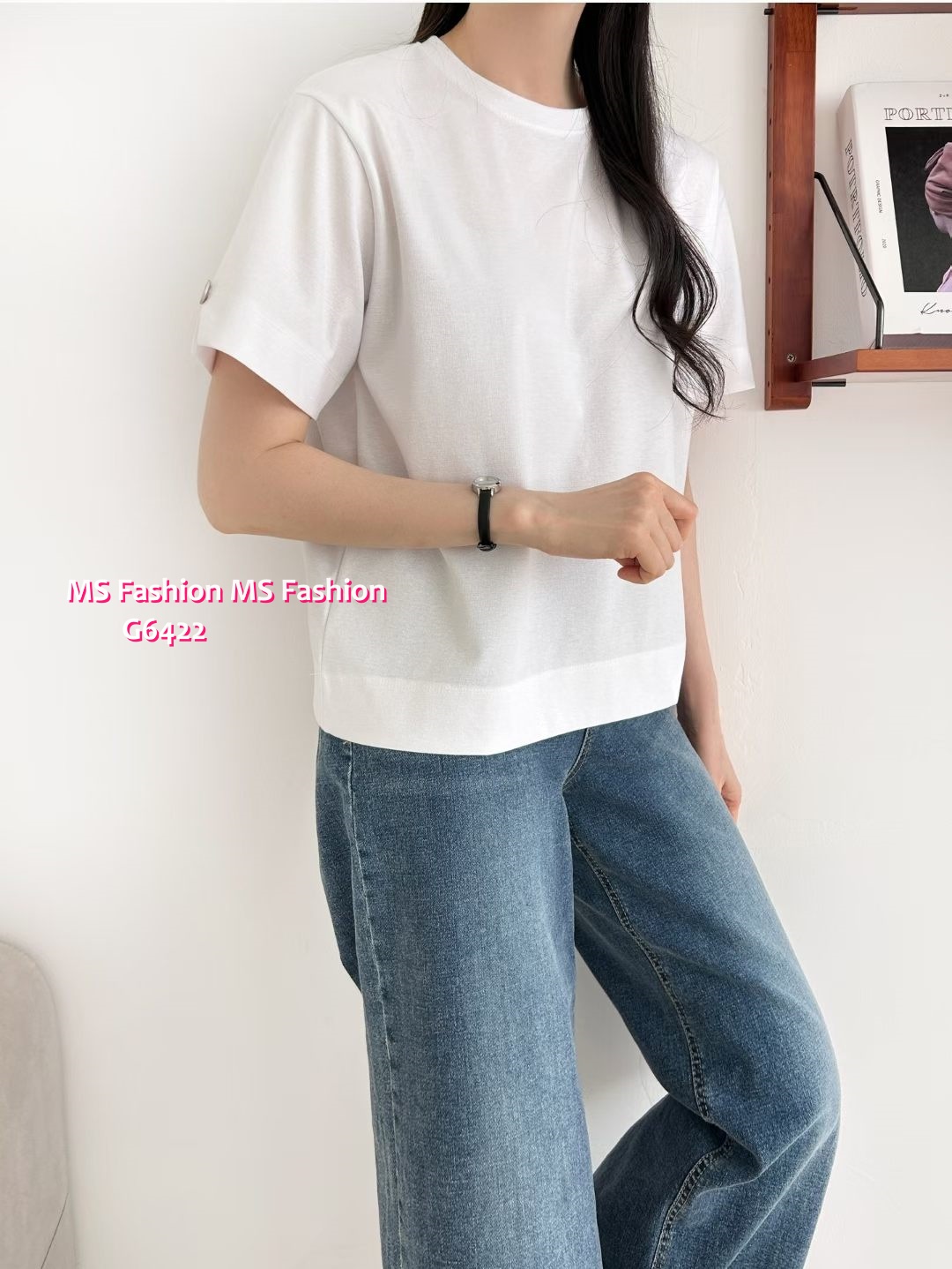 G6422 靚色小開叉腳top