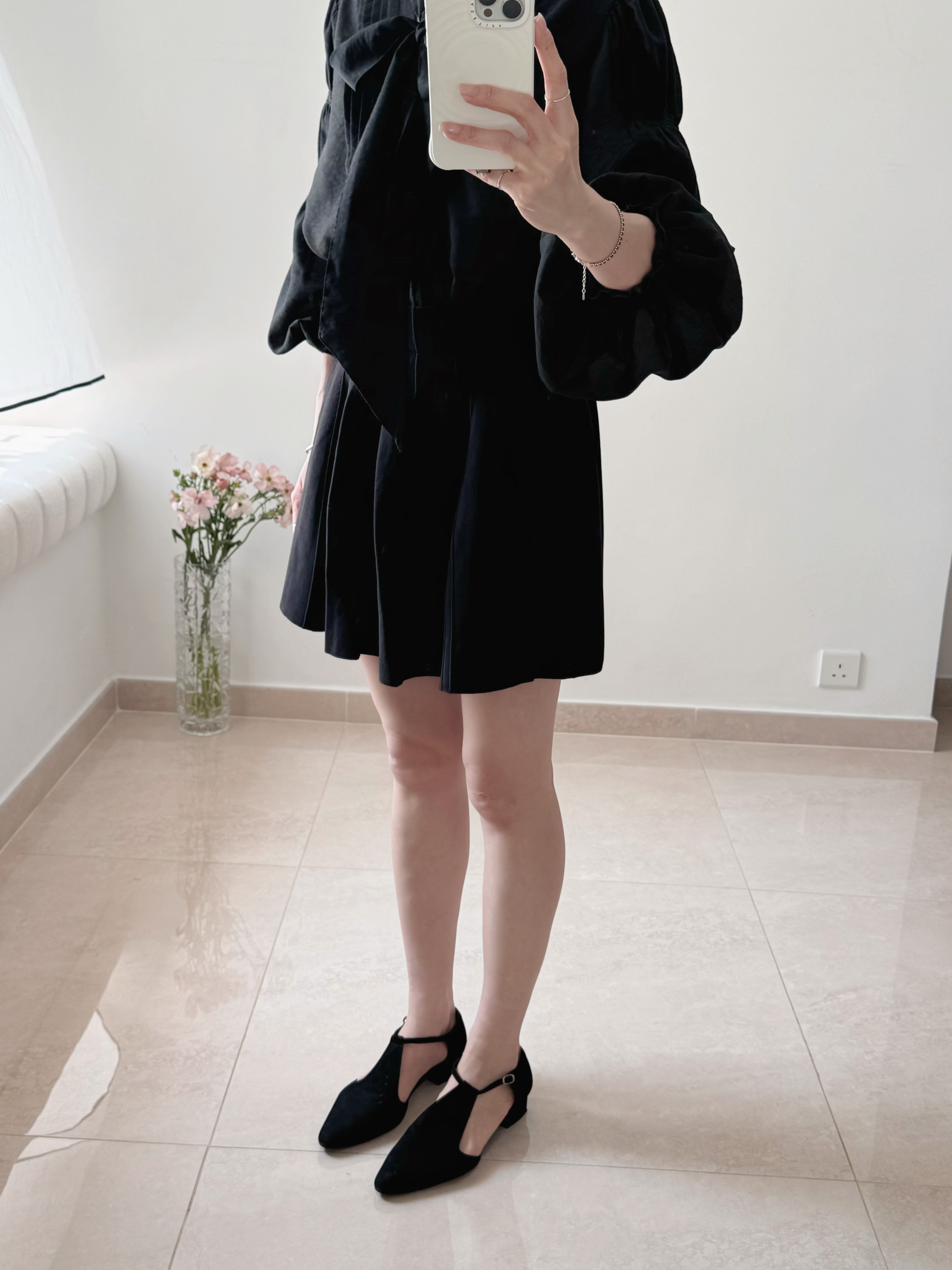 Stylish 3D cut ruffle knit skirt