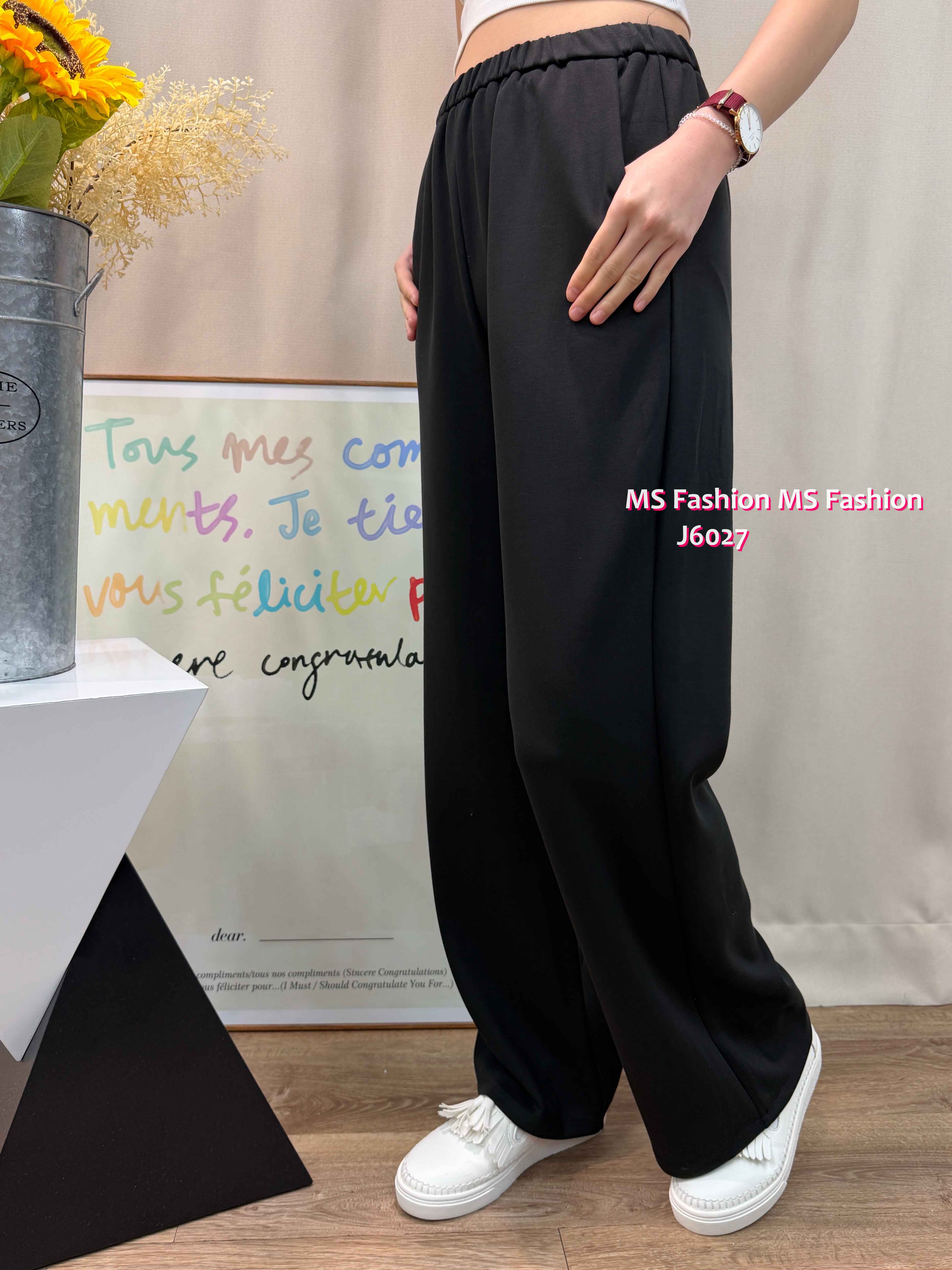 J6027 韓國🇰🇷百搭易襯闊筒褲