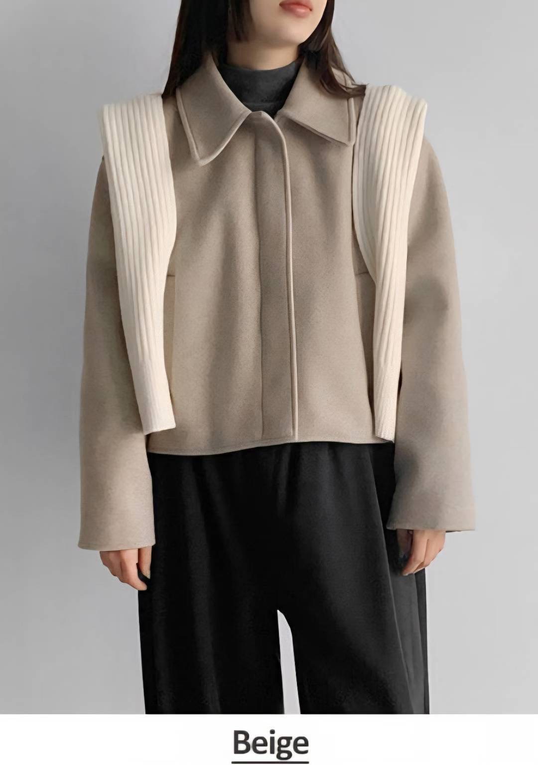 【 Goodbye Winter❄️ | 實穿性極高！知性小反領夾棉拉鍊絨布外套💭🤍 】 Classic Zip Up Outer(三色入)