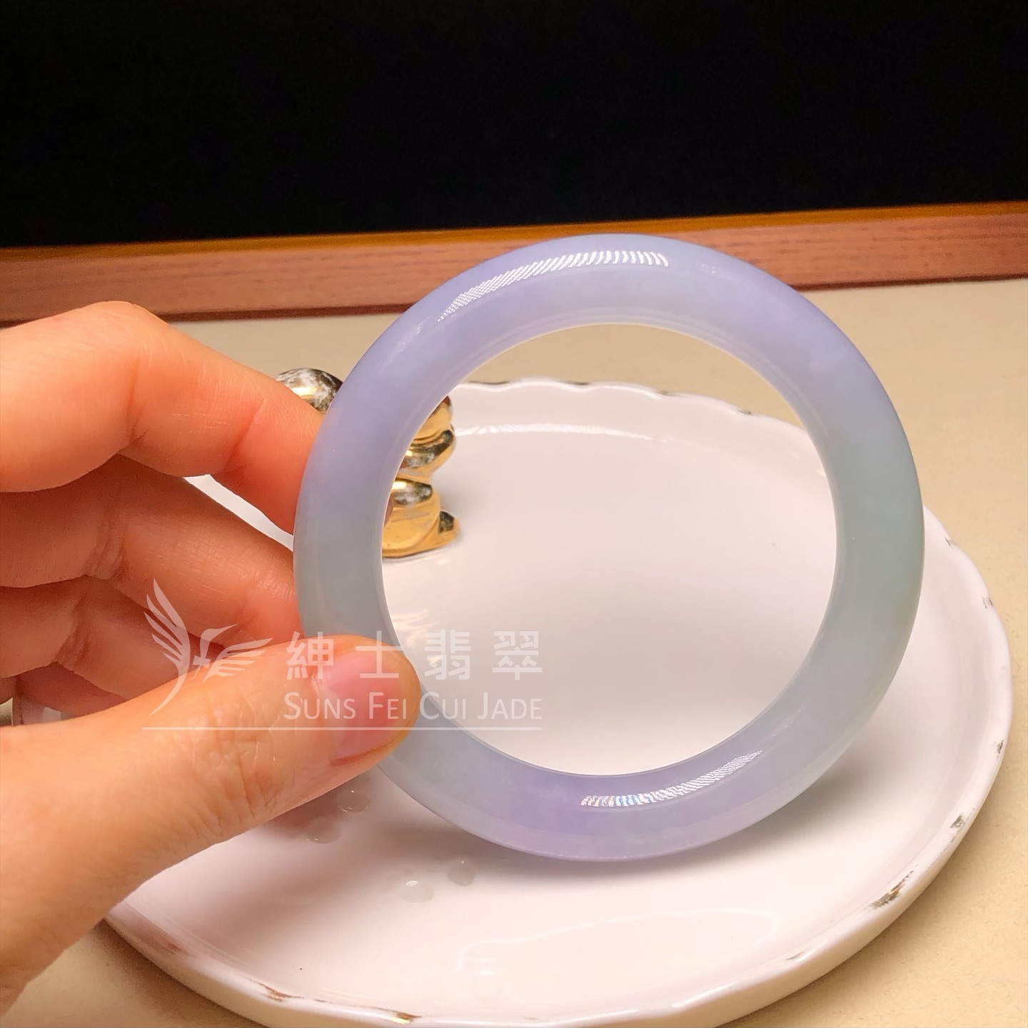 會卡水翻沙茄紫春彩圓鐲56.9mm