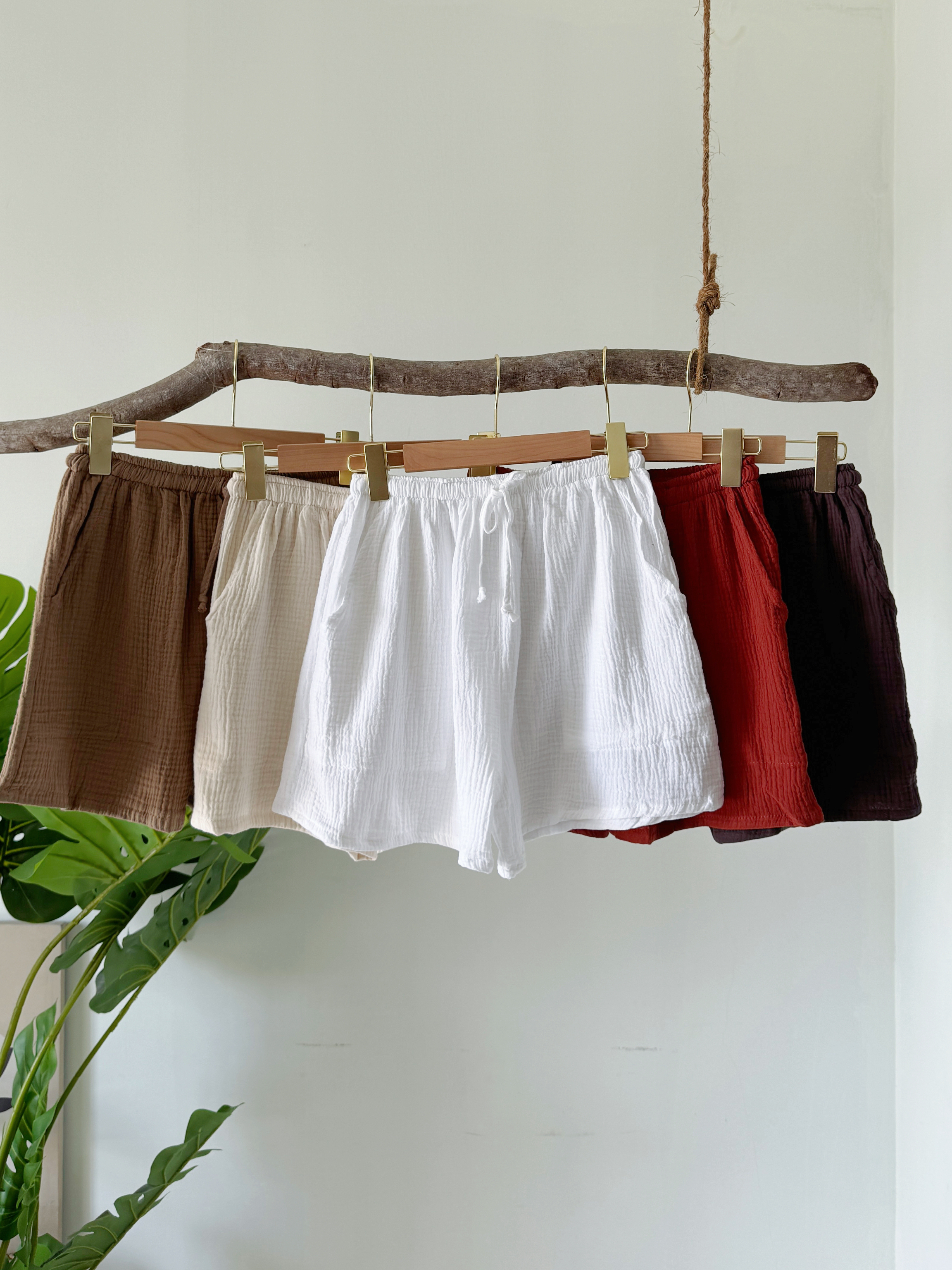 森系简约纯棉短裤