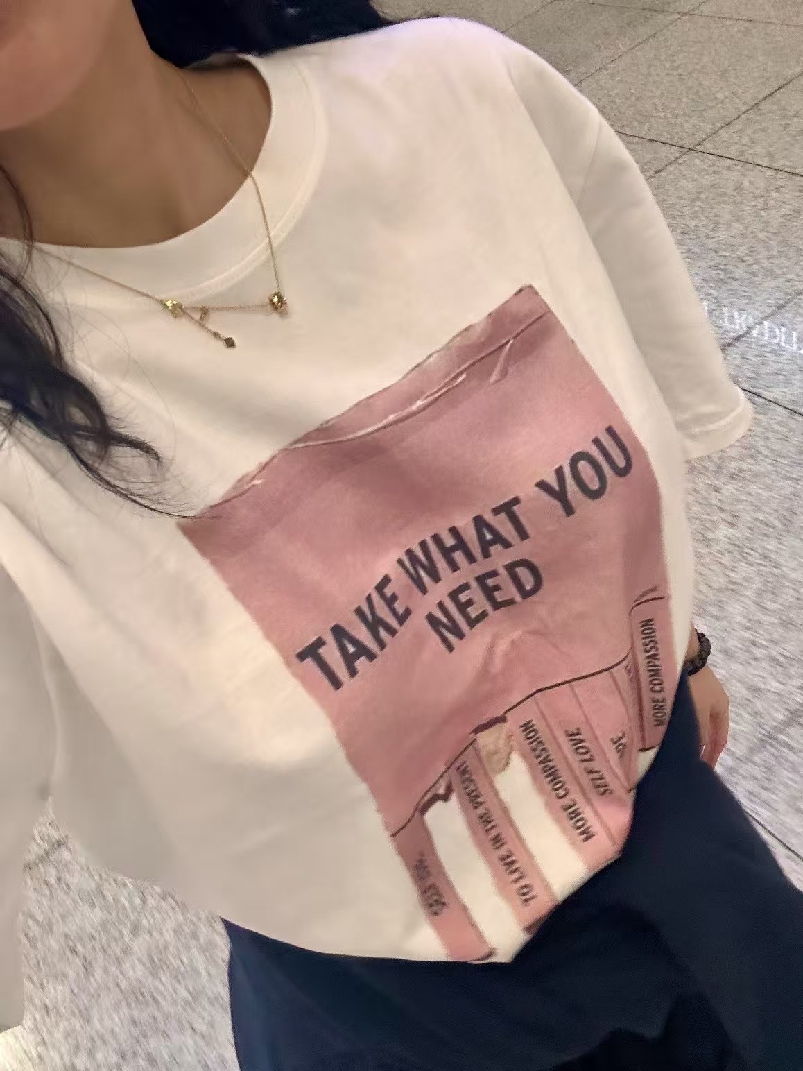 印花英文字print Tee 