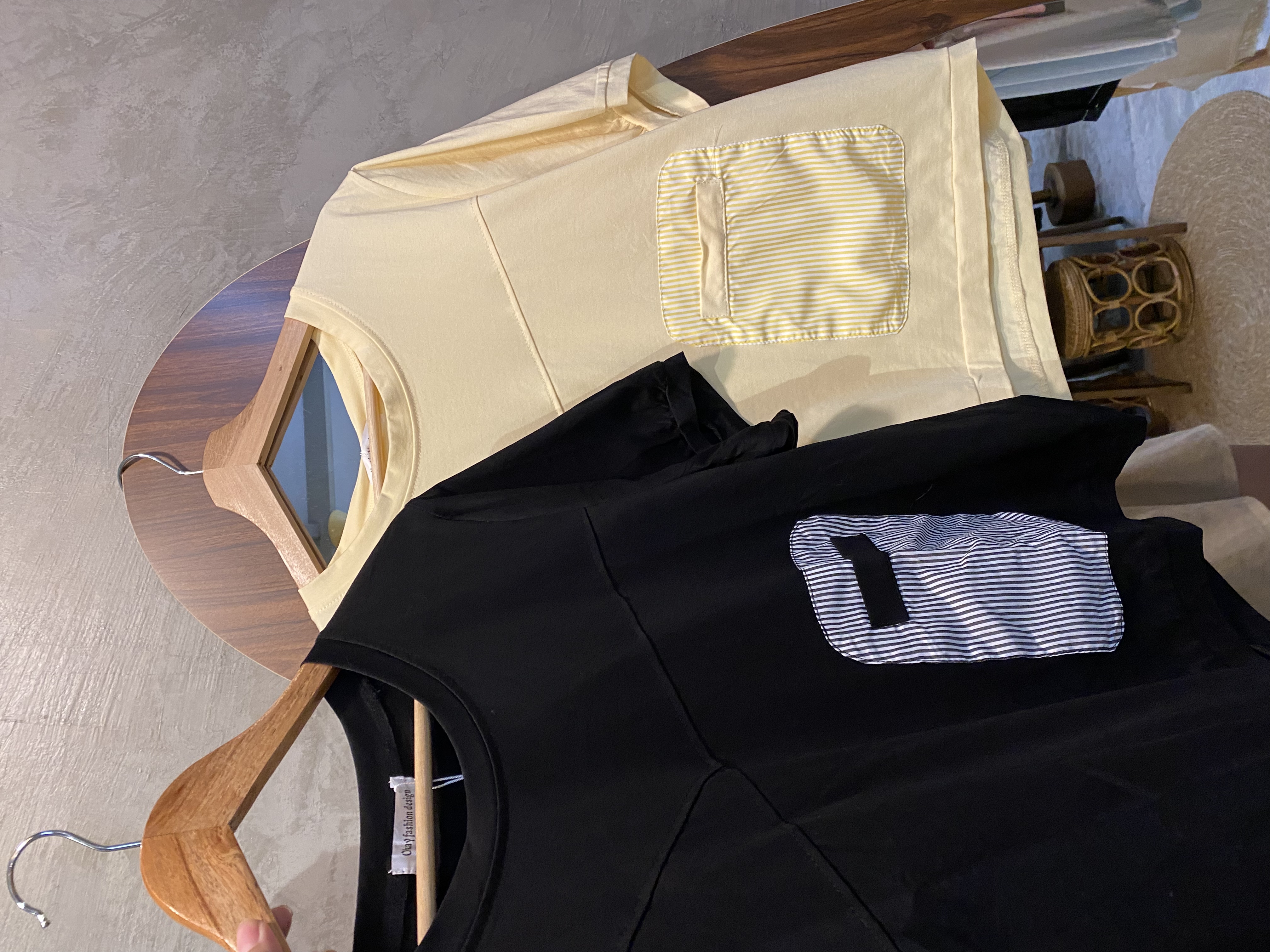 4665号-小设计假口袋拼接上衣