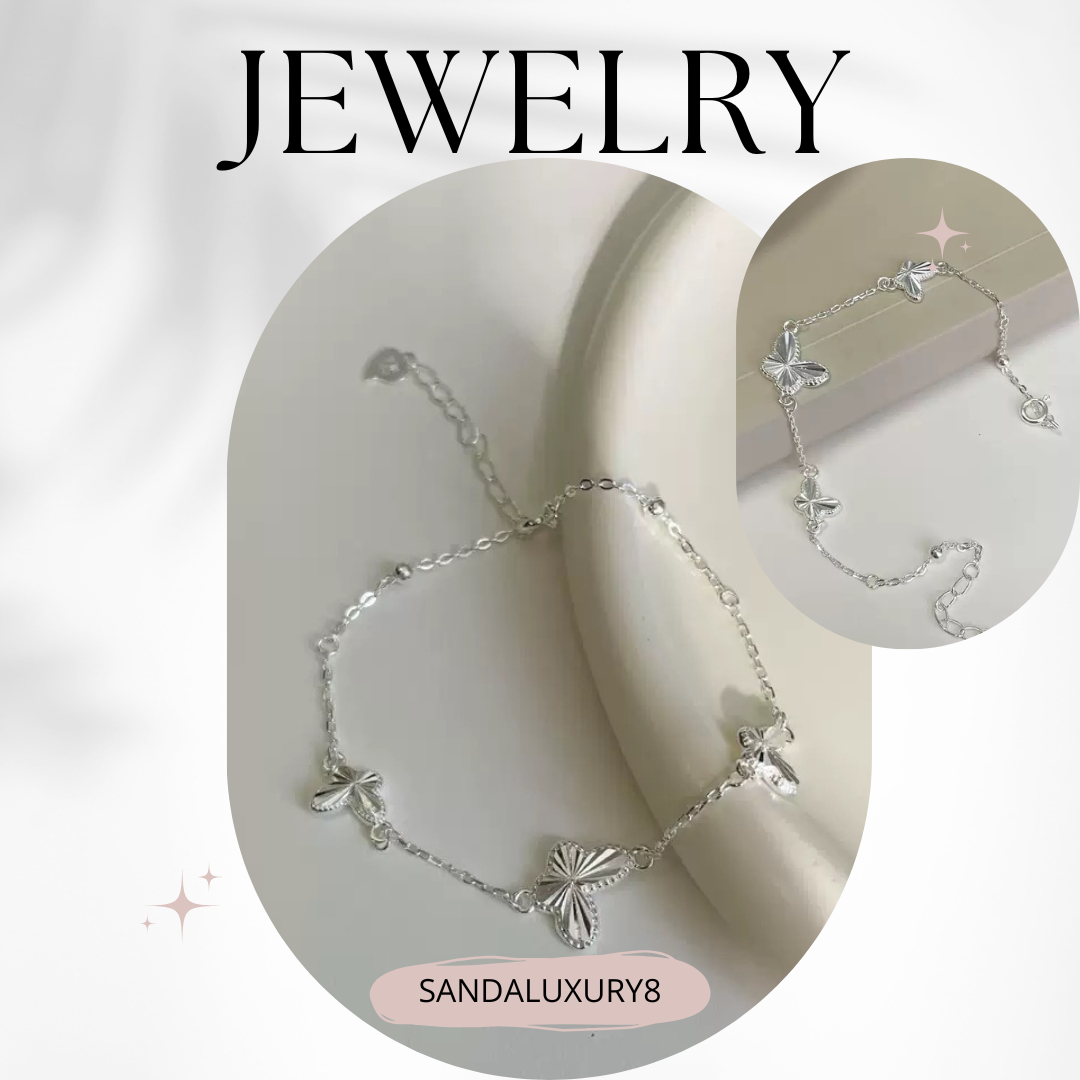 999 Silver Butterfly Charm Bracelet