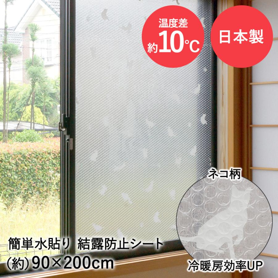 🔥🔥【日本製《USER》水貼式防結露斷熱窗貼】90x200cm | 貓咪