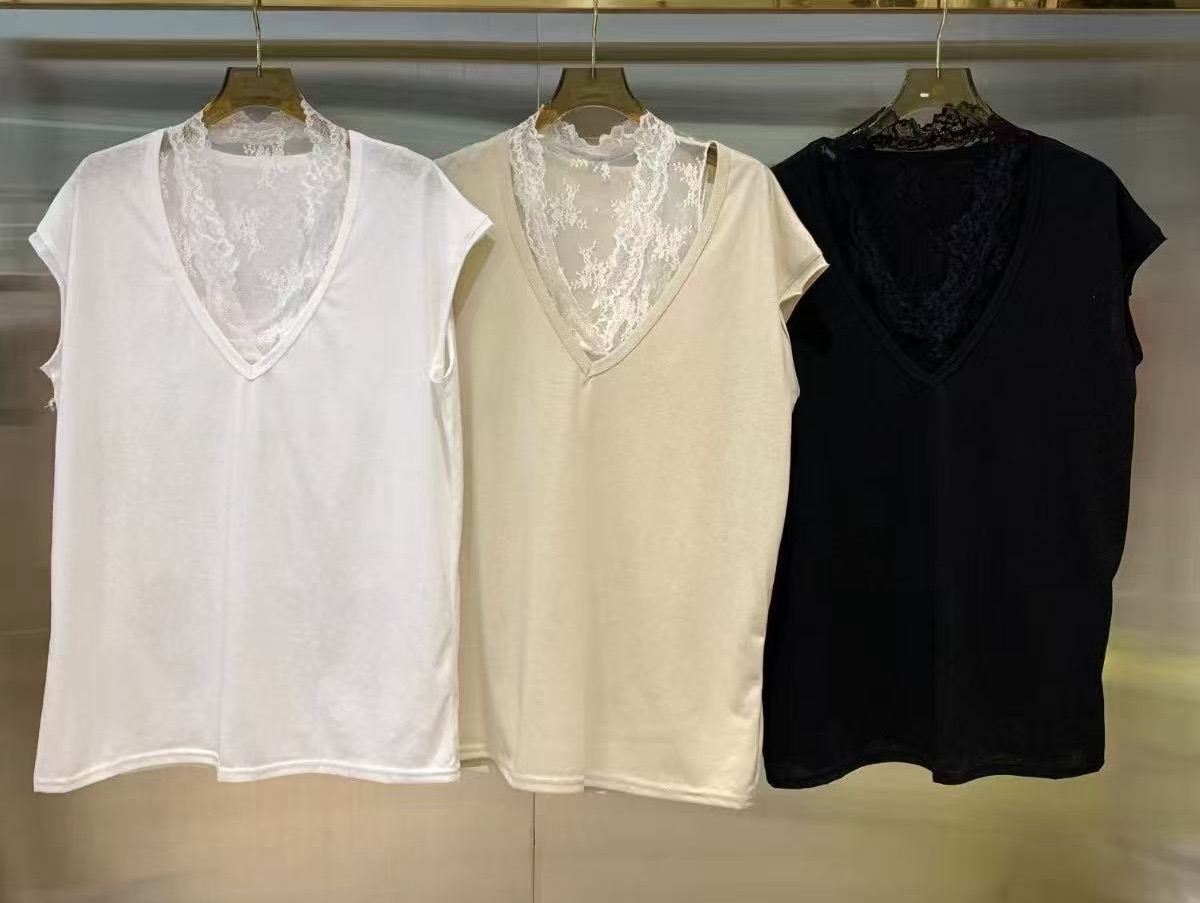 V Top + lace 打底背心Set