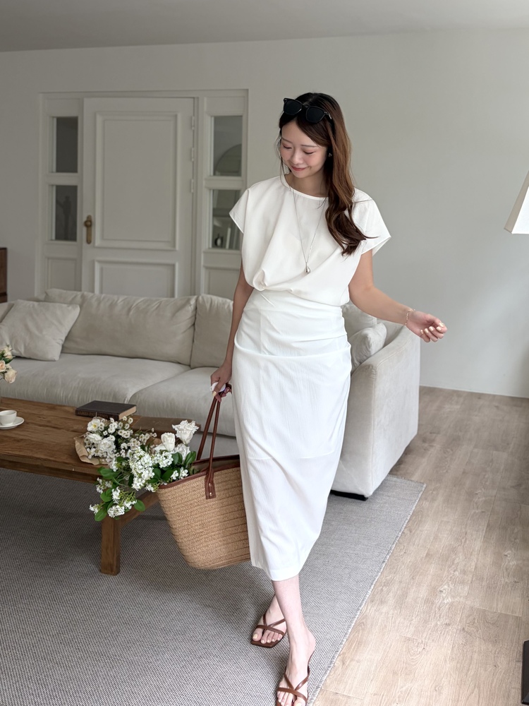 Lyra Ruched Set (White)