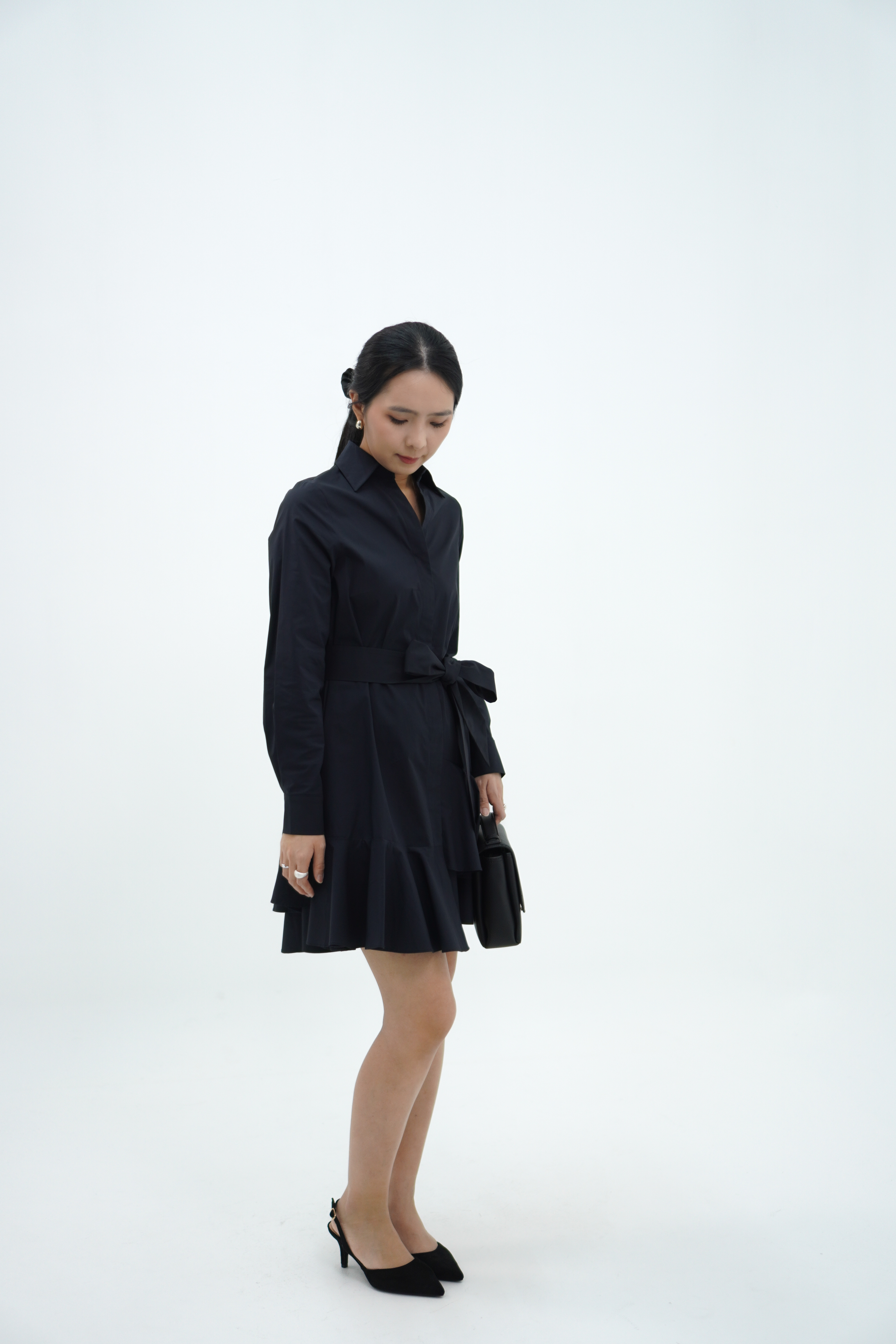 【设计师款】长袖层叠下摆连衣裙 Long Sleeve Dress with Ruffle Hem